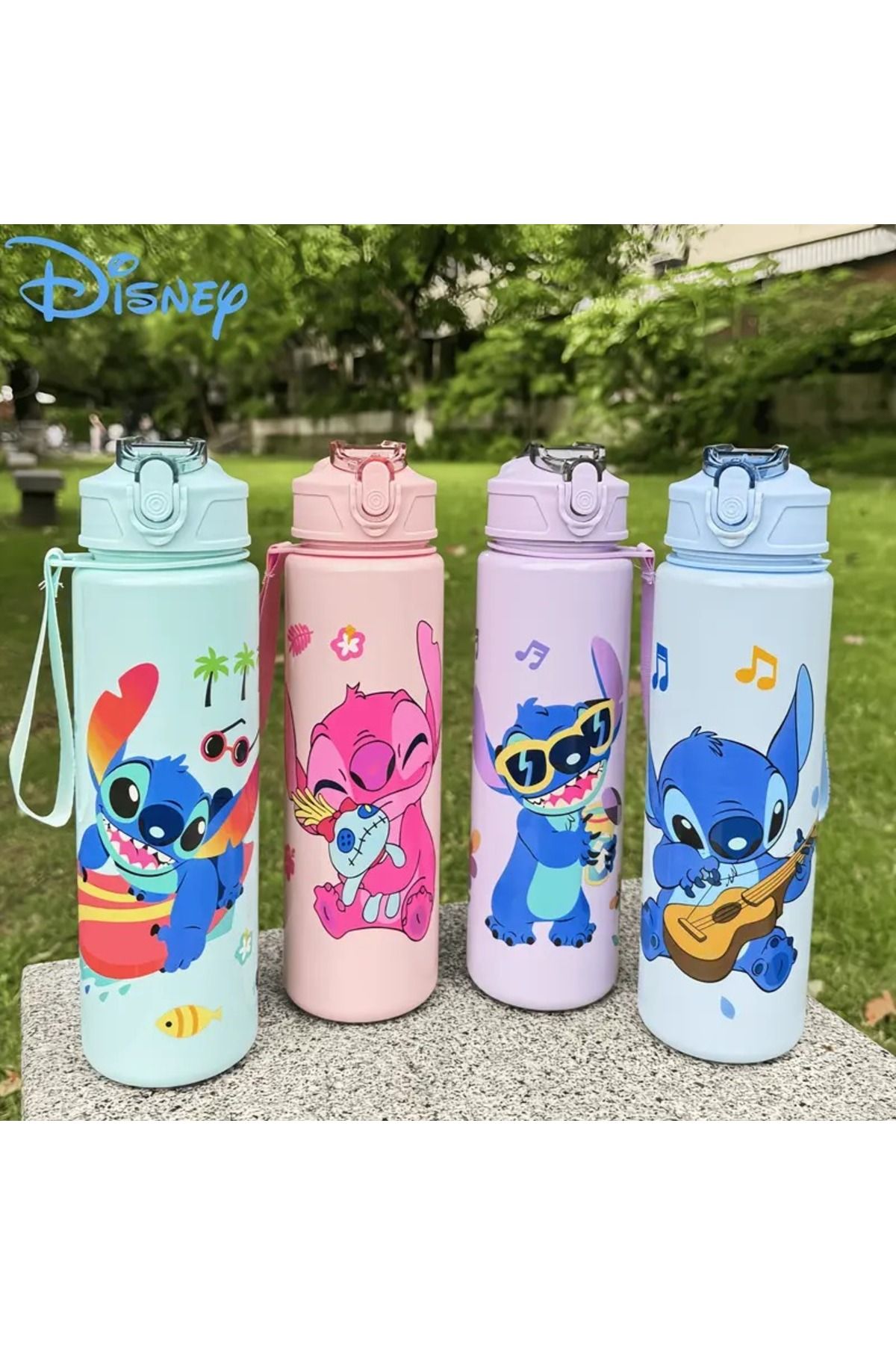 mujeres Stitch Suluk, Su Matarasi, Sızdırmaz Kapak ve Dahili Pipetli, BPA Free, 750ml