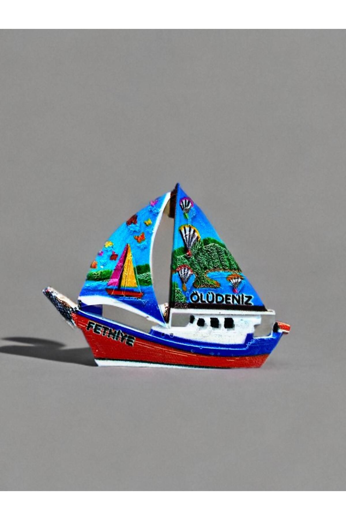 Home ÖLÜDENİZ / FETHİYE Temalı Polyester Gemi Magnet. 10cm x 8cm.