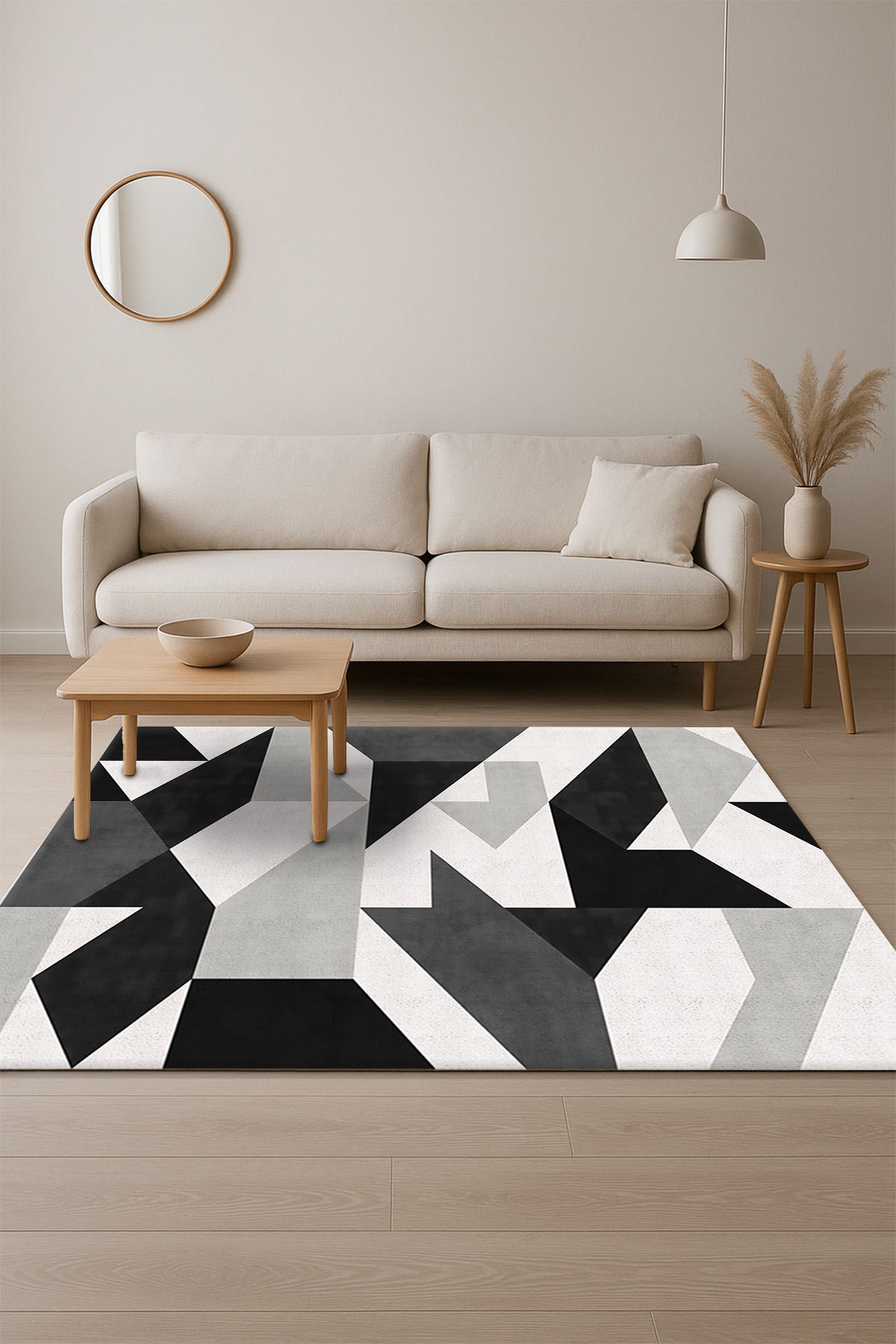 SÜNGERSAN Modern Pastel Renk Tonlarında Kaymaz Yıkanabilir Halı Kaymaz Salon Halısı