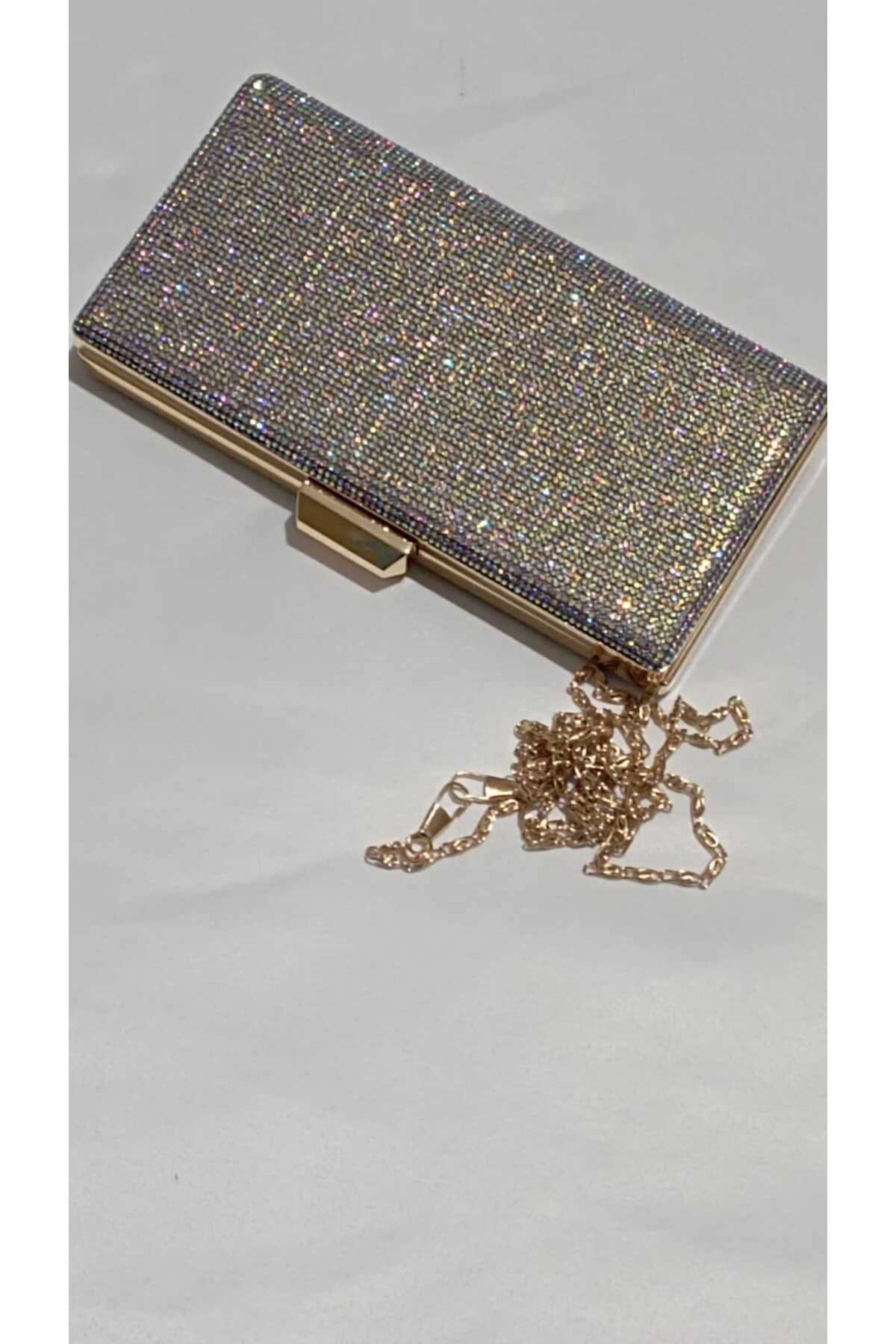 Şarra Gossi Gold Abiye Çanta Altın Gece Çantası
