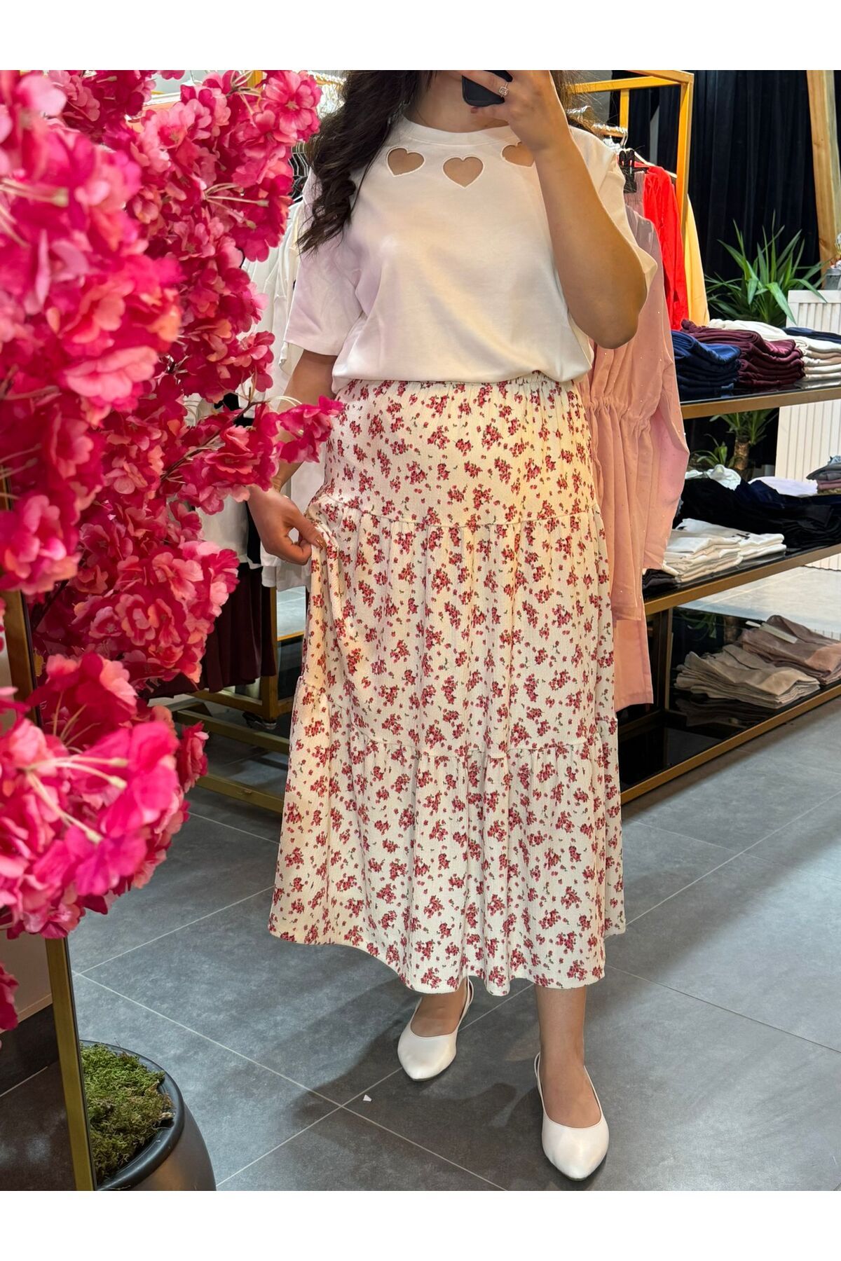 Büşra Fashion Çiçekli Etek