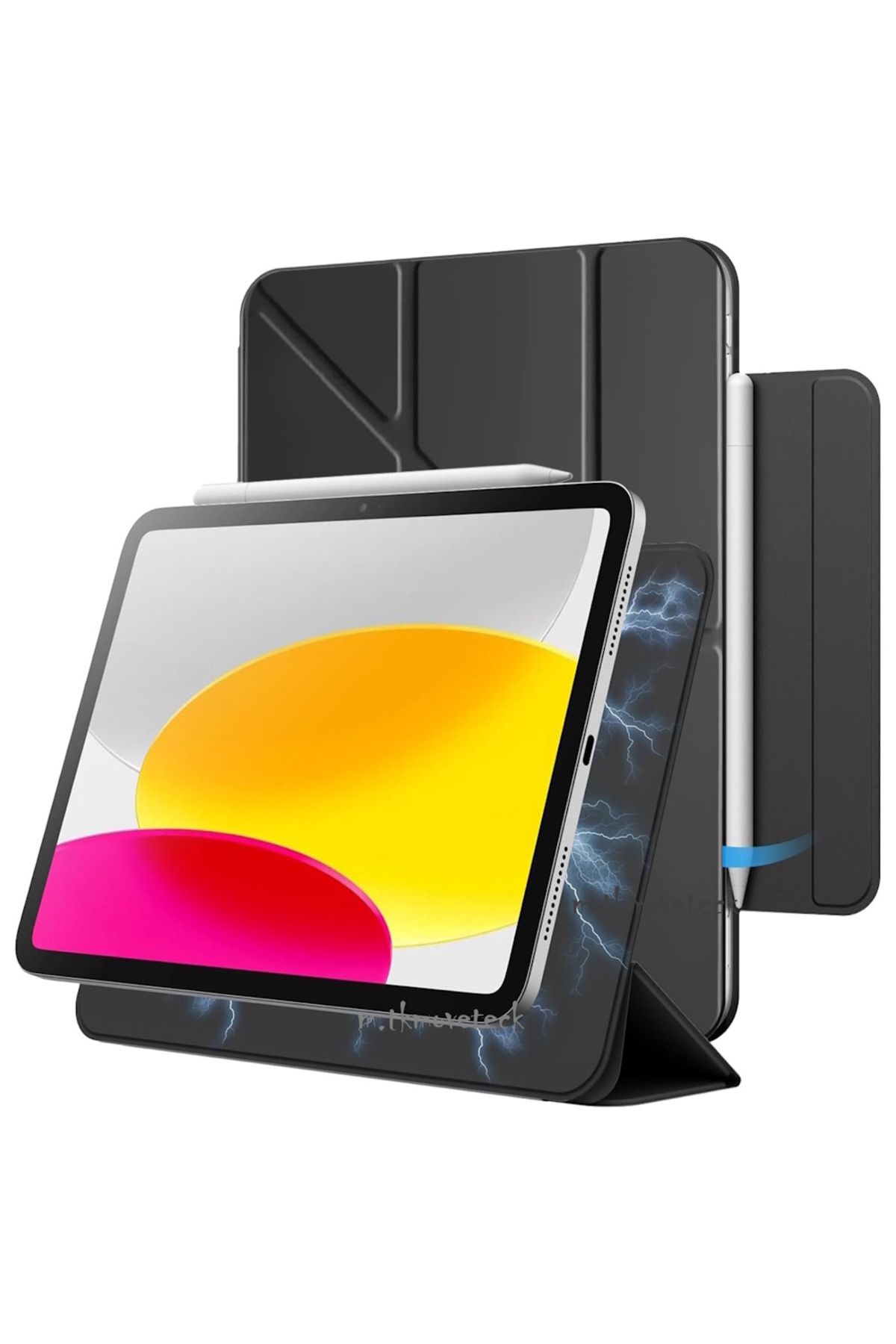 m.tk moveteck iPad Air 13 inç 2024 2025 Uyumlu Kılıf Manyetik Kalem için Kilit Yuvalı Standlı Slim Magic Kapak