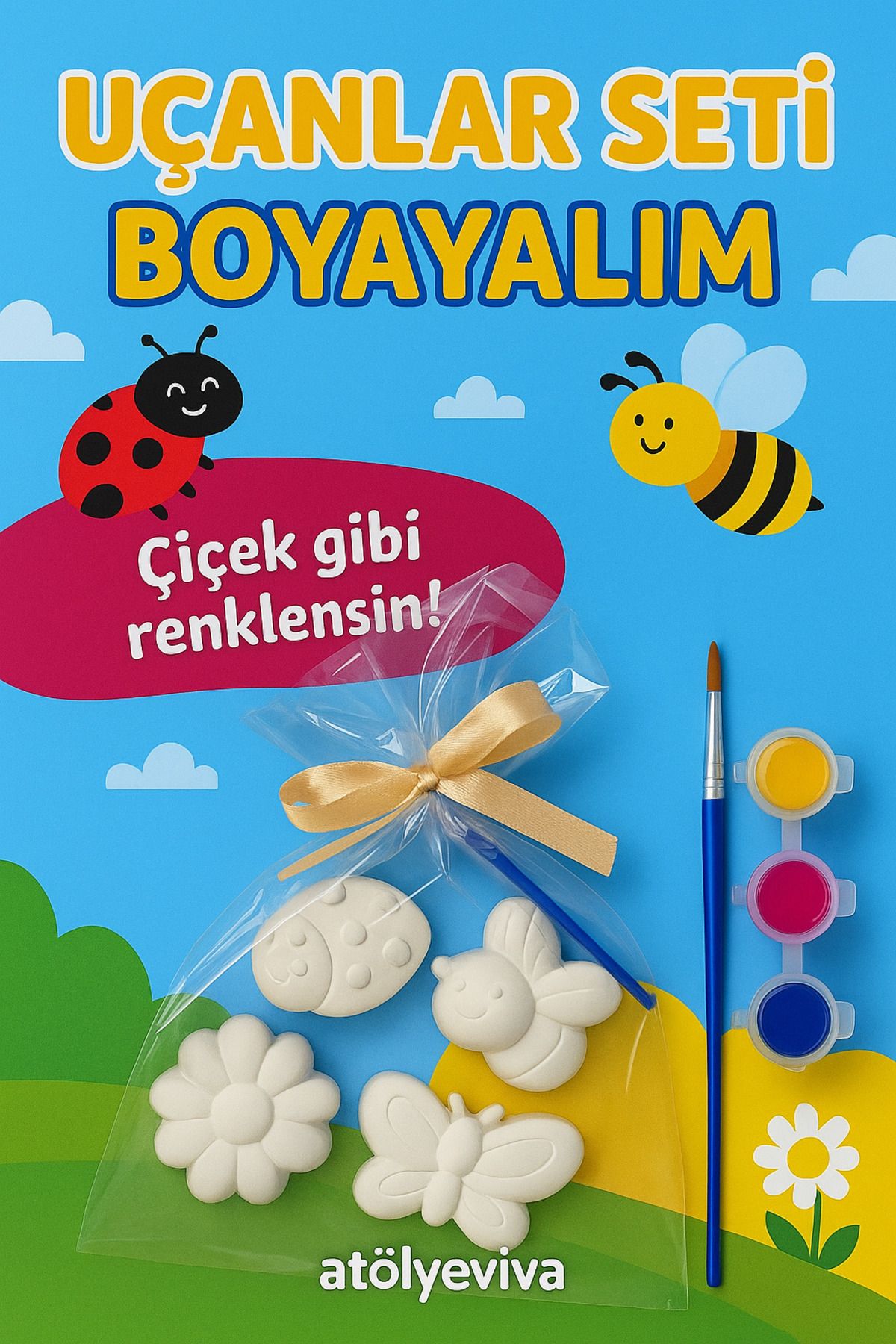 ATÖLYE VİVA Taş boyama seti Uçanlar serisi