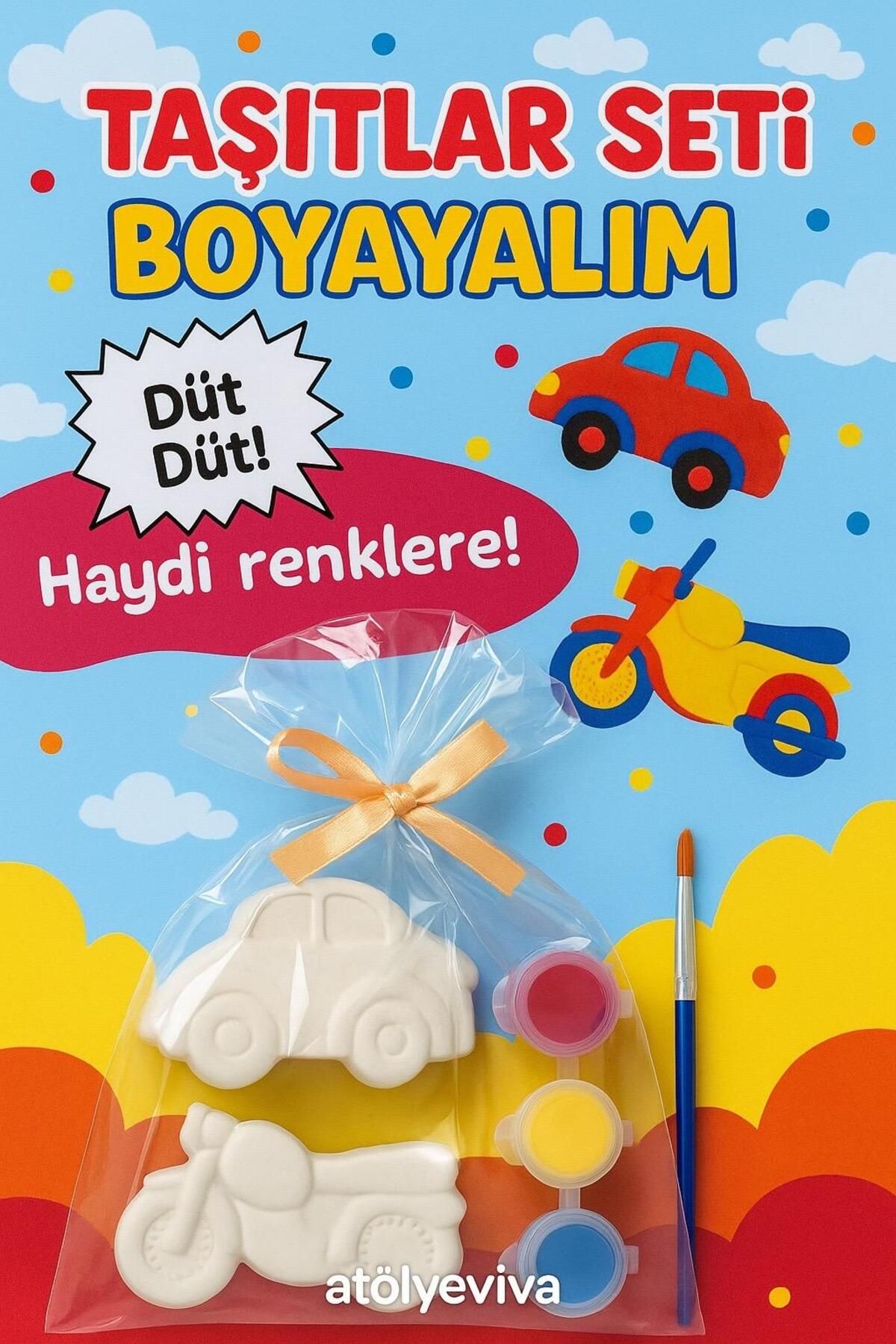 ATÖLYE VİVA Taş boyama seti Taşıtlar serisi araba motor