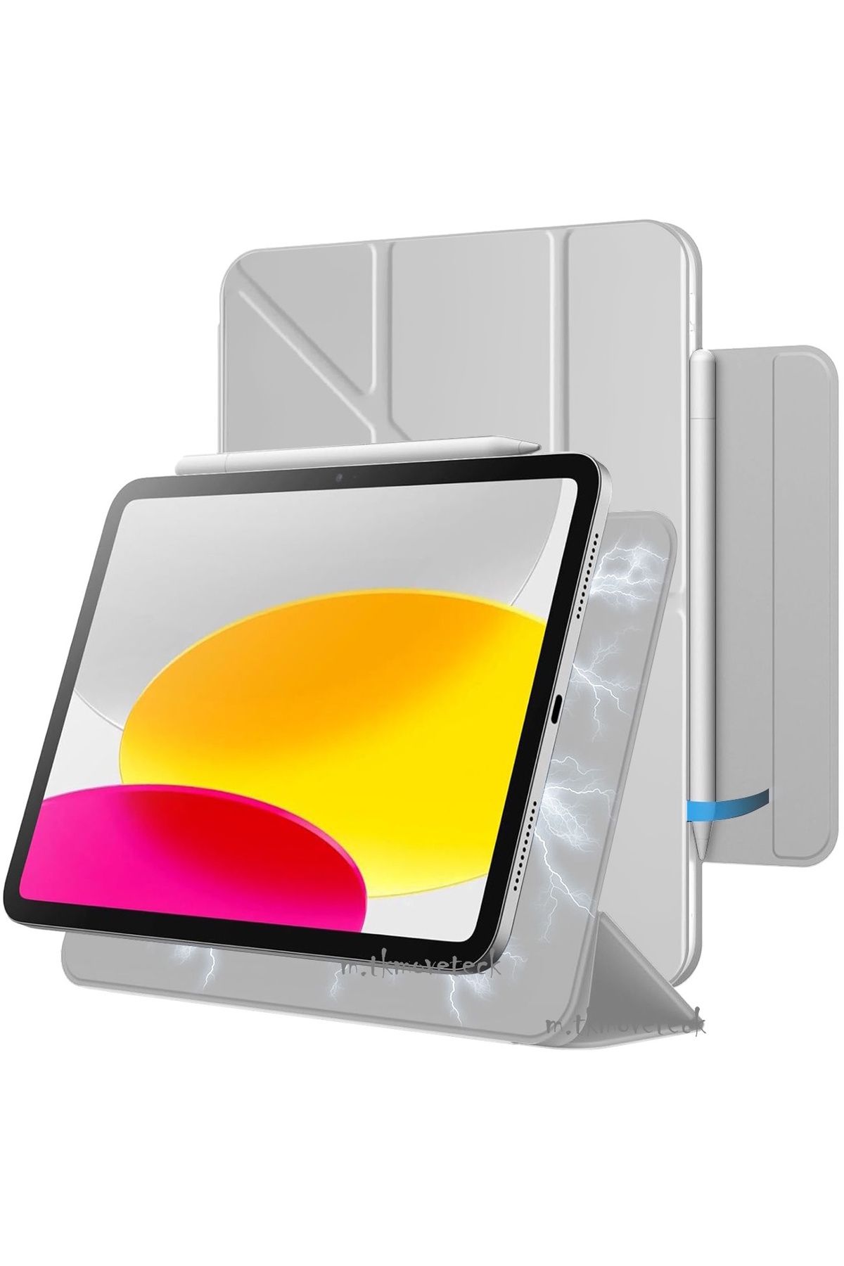 m.tk moveteck Samsung Galaxy Tab S9 Fe Plus 12.4inç Uyumlu Kılıf Manyetik Kalem için Kilit Yuvalı Slim Magic Kapak