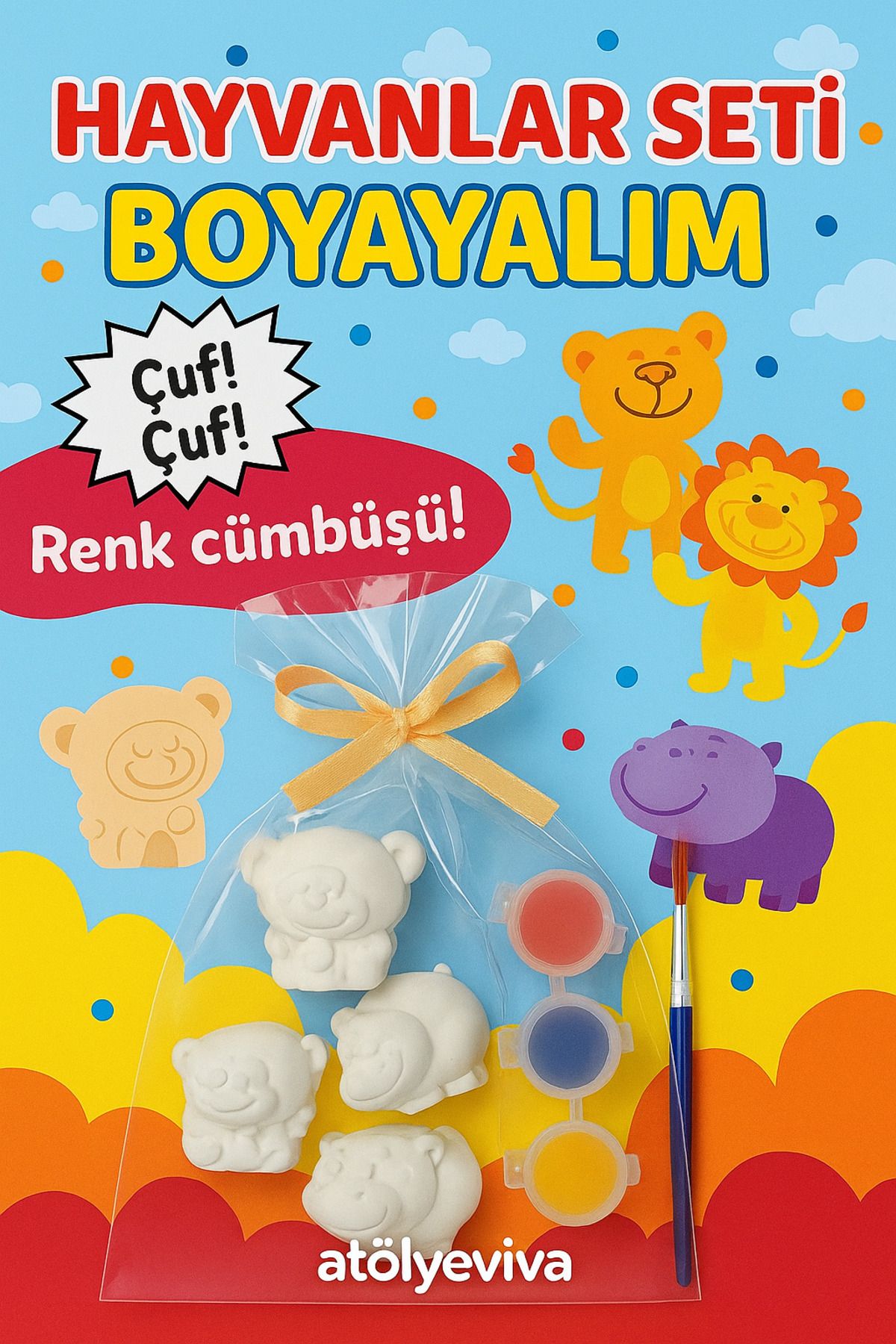 ATÖLYE VİVA Taş boyama seti Hayvanlar