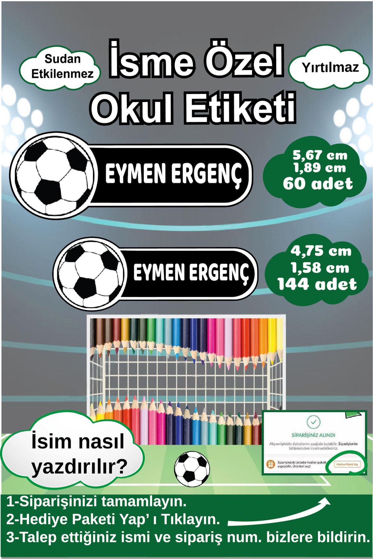 Ayza Tasarım Kalem Defter Kitap Etiketi İsim Etiketi Kişiye Özel Yapışkanlı Erkek Çocuk Okul Etiketi Kırtasiye