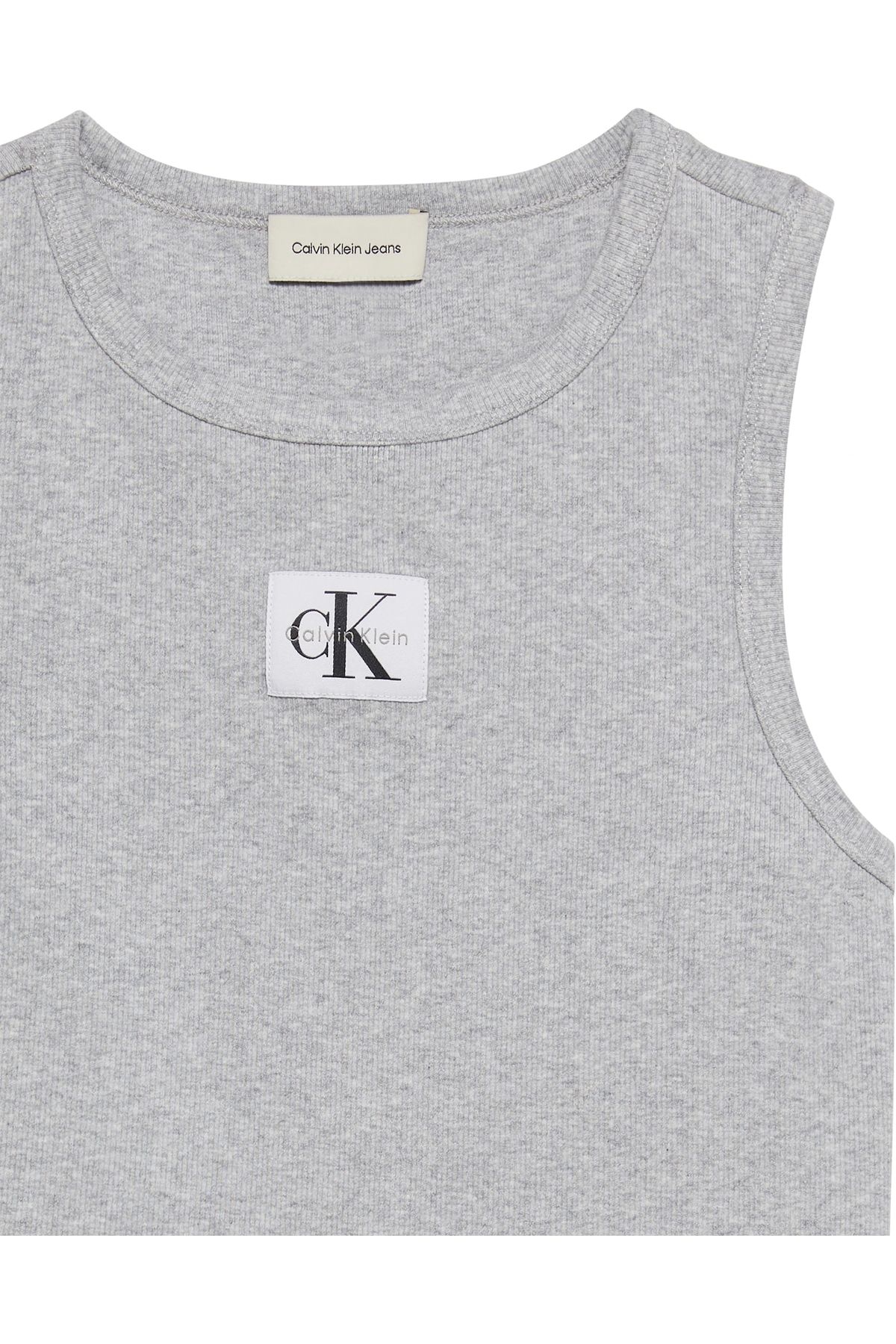 Calvin Klein Jeans A - Woven Label 2x2 Cotton Rıb T Kadın Gri Bluz Lv047c201g-p79