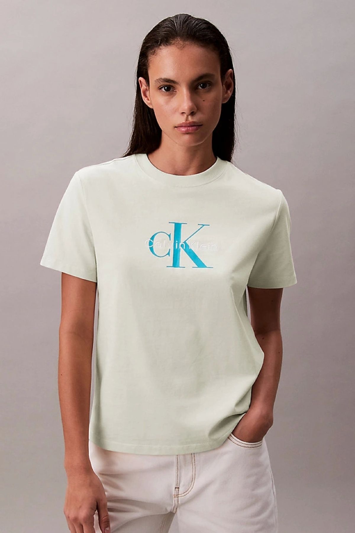 Calvin Klein Jeans CK Jeans HR SS CLSSC MNLG CNC Kadın T-shirt LV047B865G-NF1