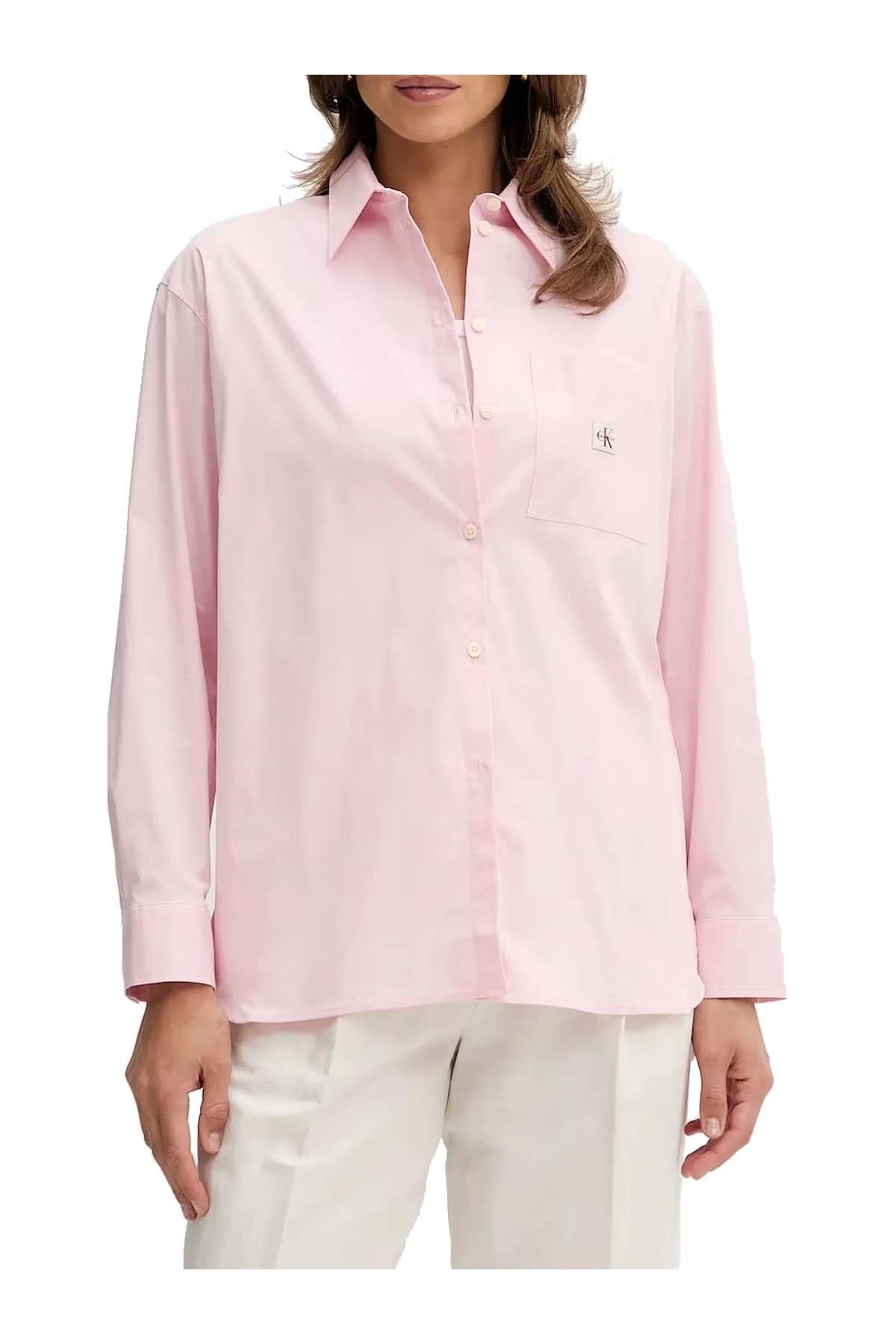 Calvin Klein Jeans Calvin Klein POPLIN RELAXED SHIRT Kadın Pembe Gömlek LV047C143G-W0S