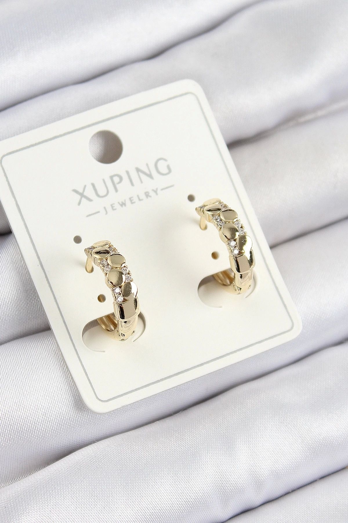 Clariss Xuping Zirkon Taşlı Halka Model Gold Renk Kadın Küpe