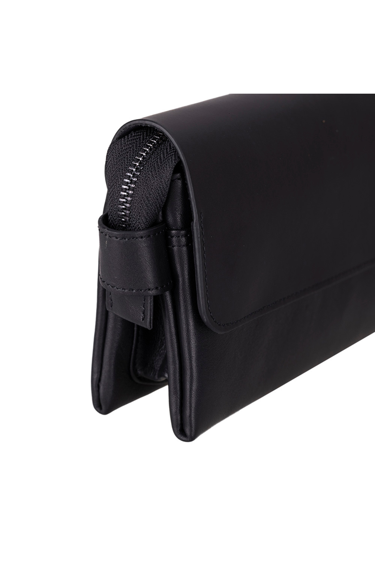 Lev Leather Hakiki Deri Bilek Askılı Telefon Bölmeli Mıknatıslı Kapaklı El Çantası görsel 3