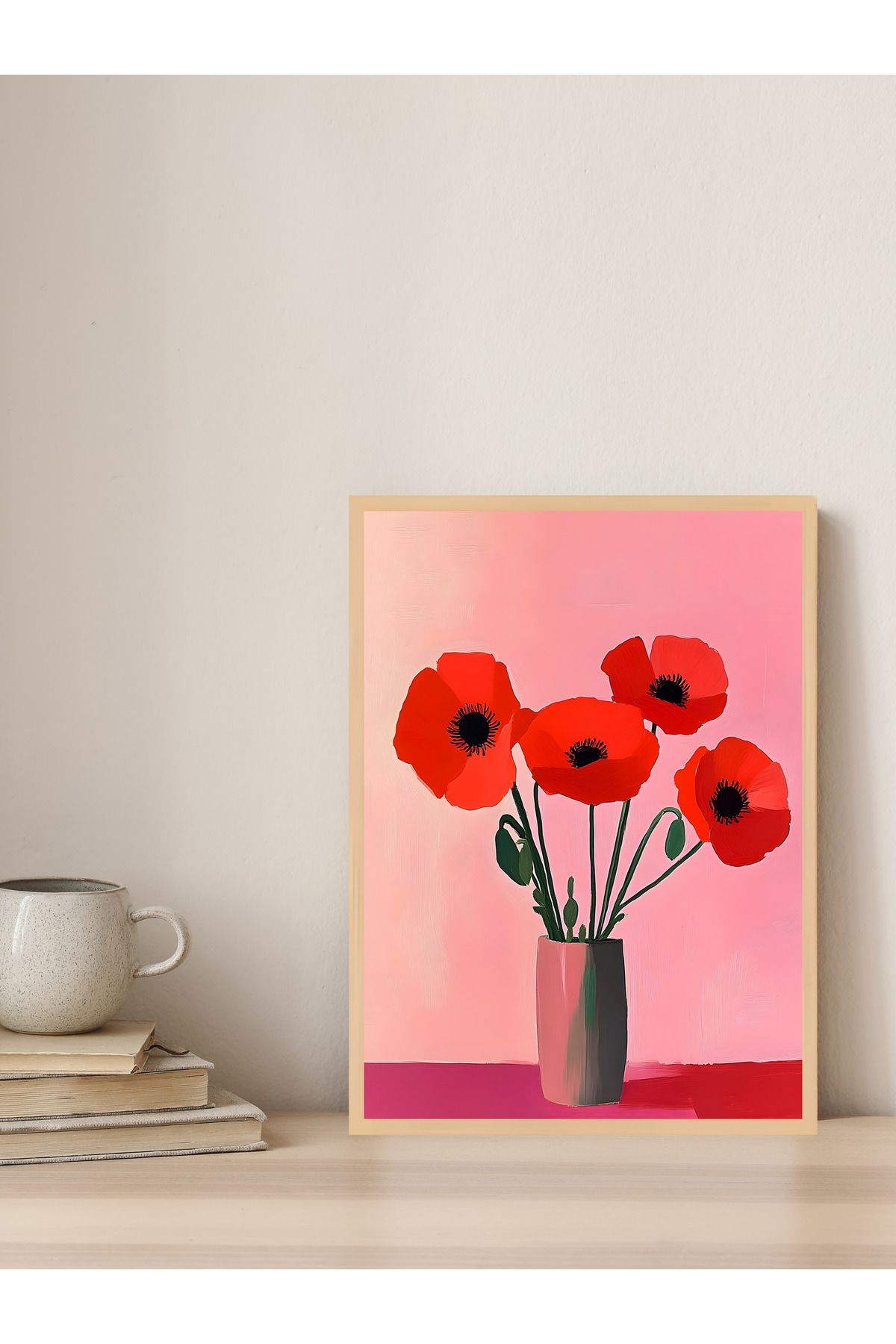 Tuba Decor Tek parça Ahşap Çerçeve Görünümlü MDF Tablo