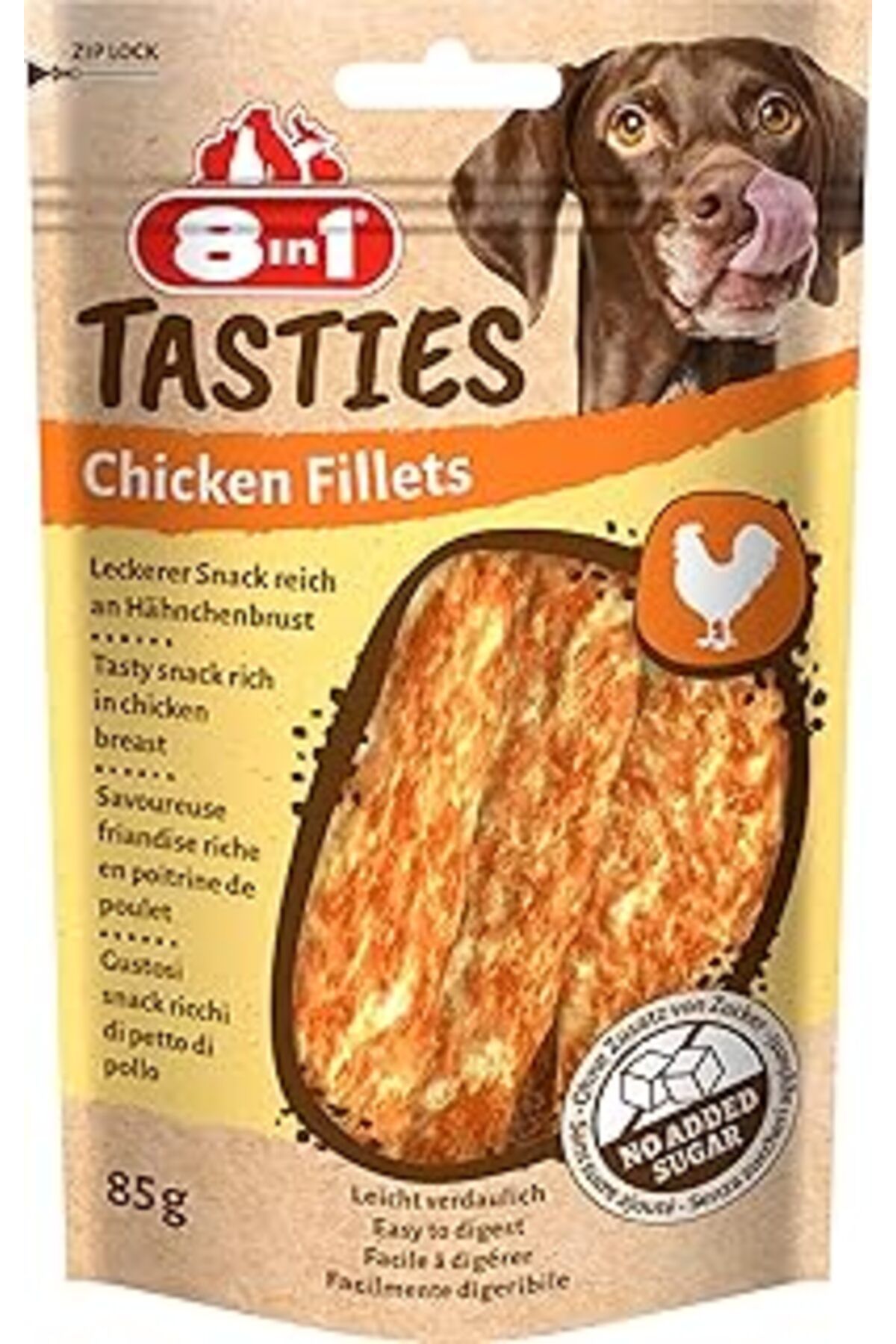 Mu Art Ahşap 8In1 Tasties Tavuk Fillets Köpek Atıştırmalığı - Tahılsız Lezzetli Tavuk Göğsünden, 85 G
