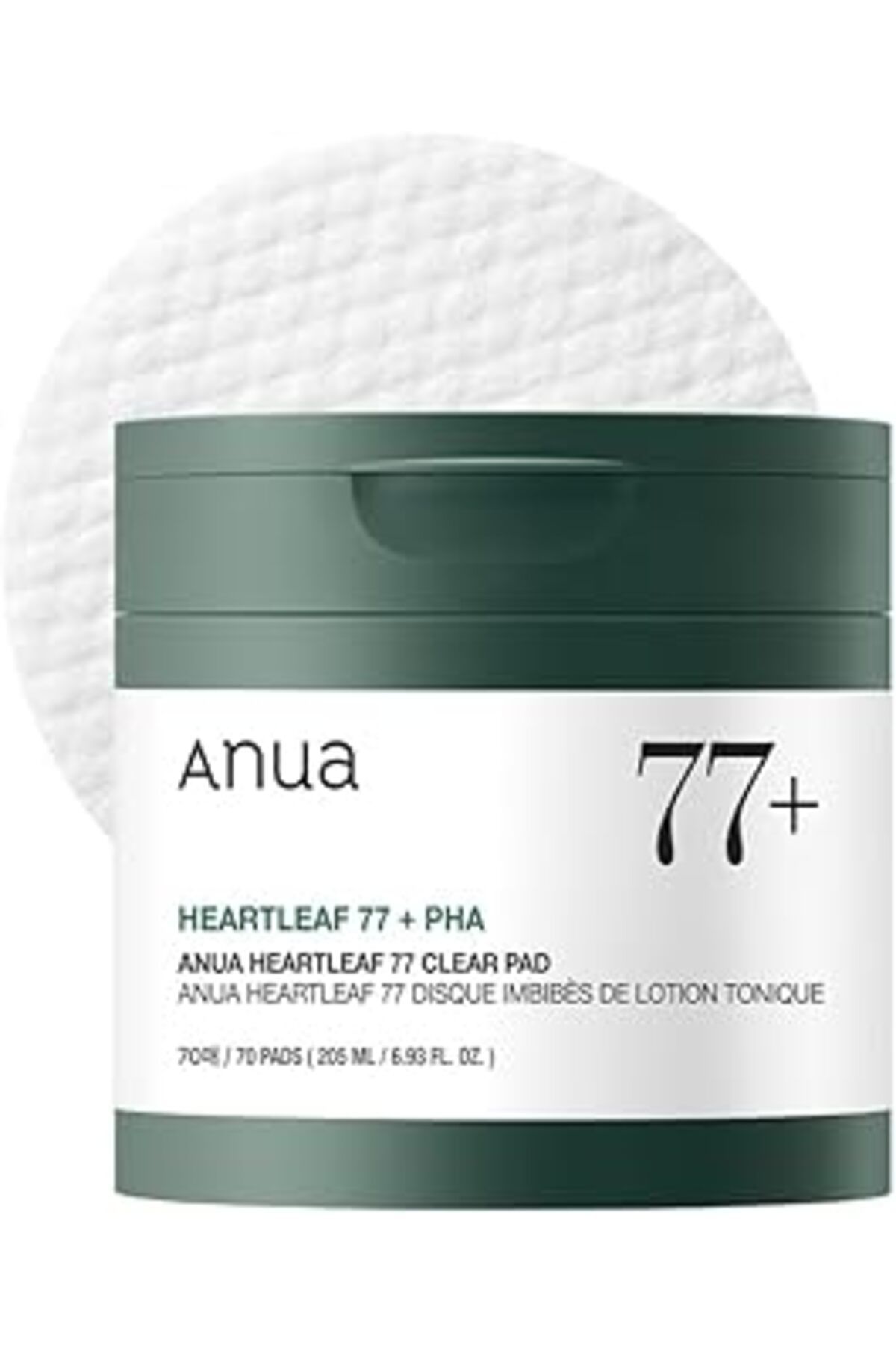 ASİTAN Anua Heartleaf 77 Şeffaf Ped 70 Sayfa, Pha Ölü Cilt Bakımı Düşük Ph Günlük Toner Pedi