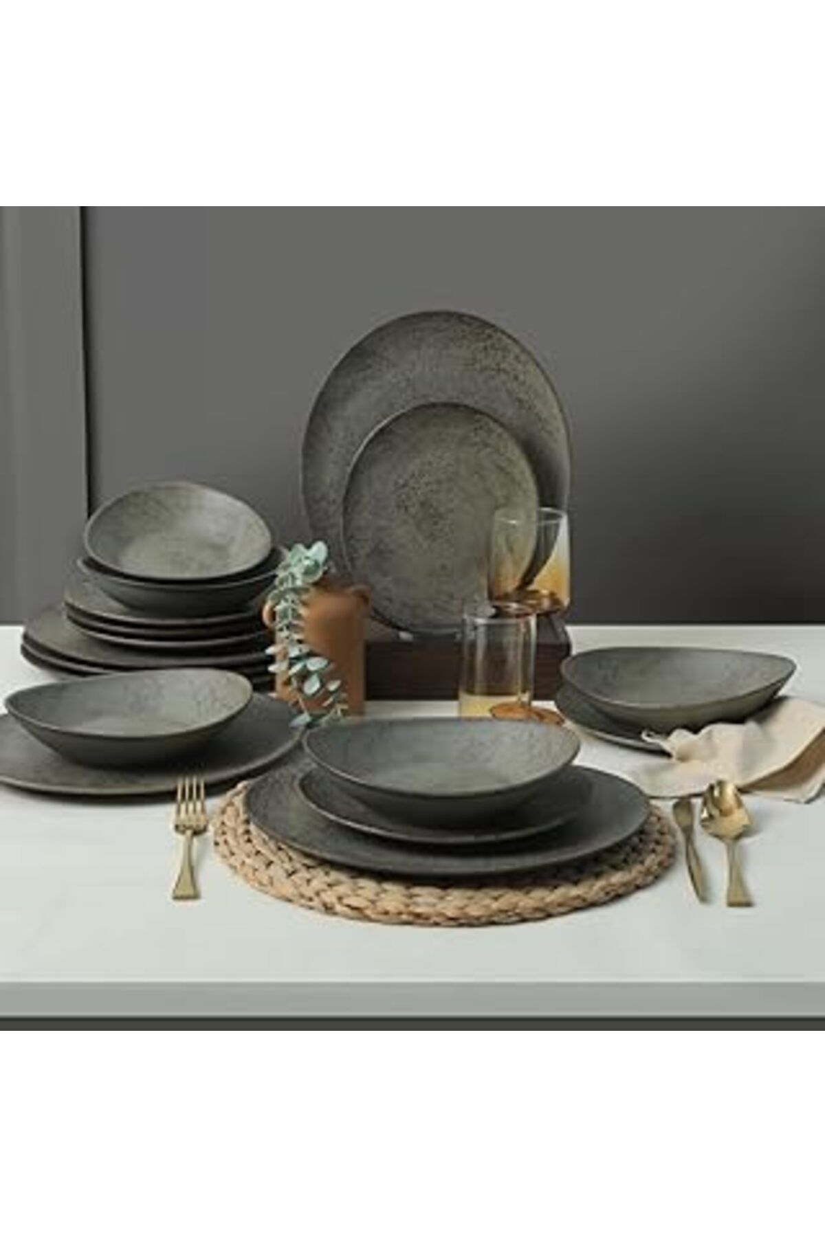 Mu Art Ahşap Keramika Stella Yemek Takımı 18 Parça 6 Kişilik 20572