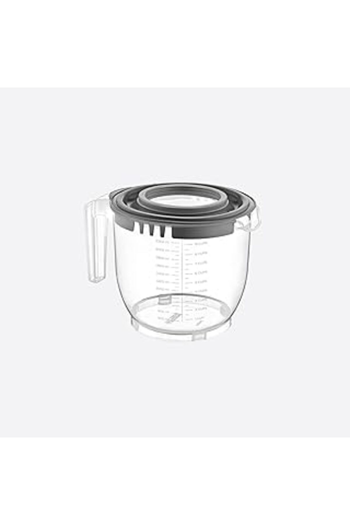 ASİTAN Orret Home 2200 Ml Kapaklı Mikser Kabı, Kaydırmaz Tabanlı Ve Kulplu, Dayanıklı Ve Çok Yönlü Mutfak