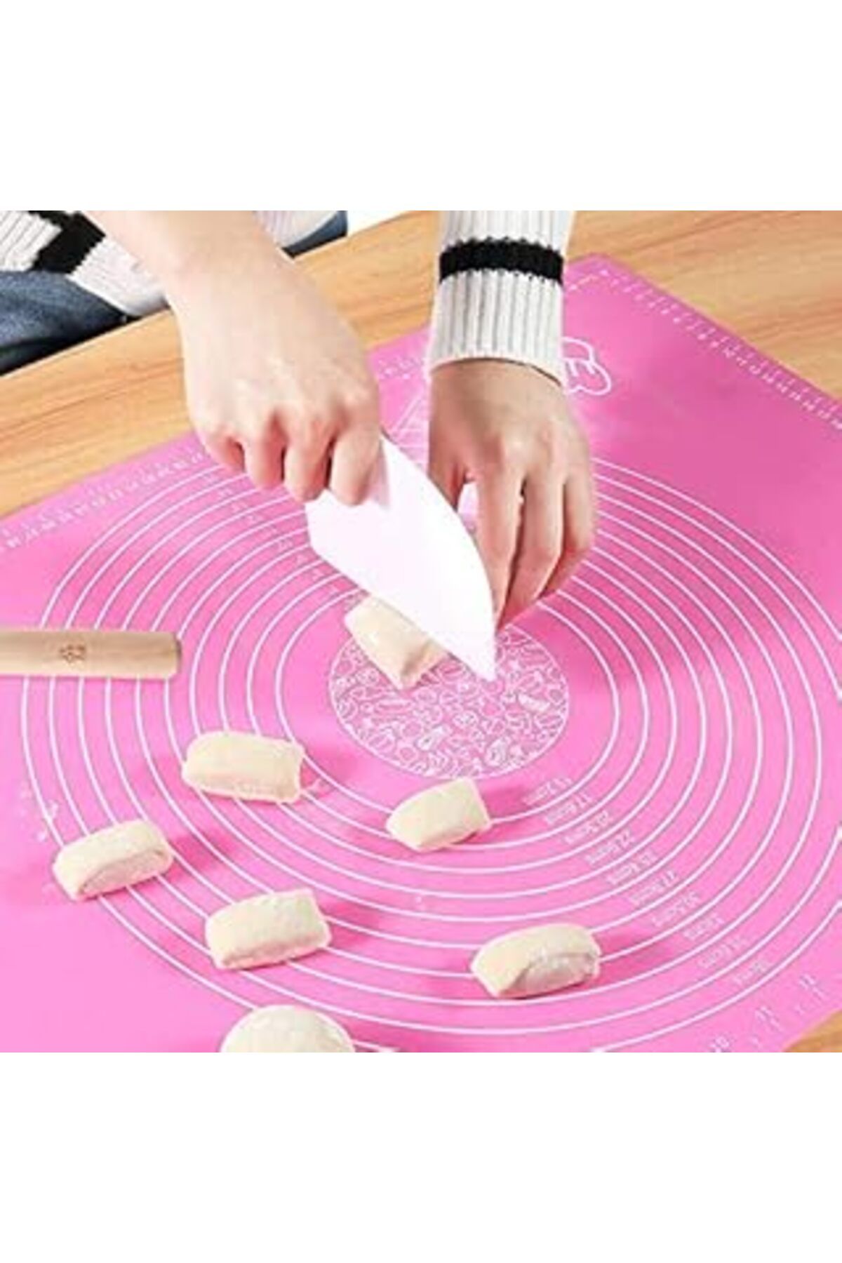 Mu Art Ahşap 5Dm-Hamur Açma Örtüsü Hamur Matı Ölçekli - Asorti