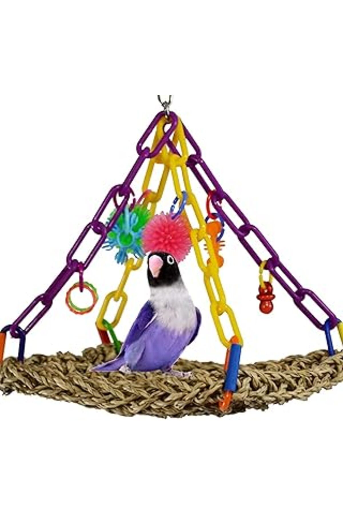 Mu Art Ahşap Super Bird Creations Sb747 Mini Uçan Trapez Kuş Oyuncağı, Küçük Kuş Boyutu, 6 "X 7" X 9"