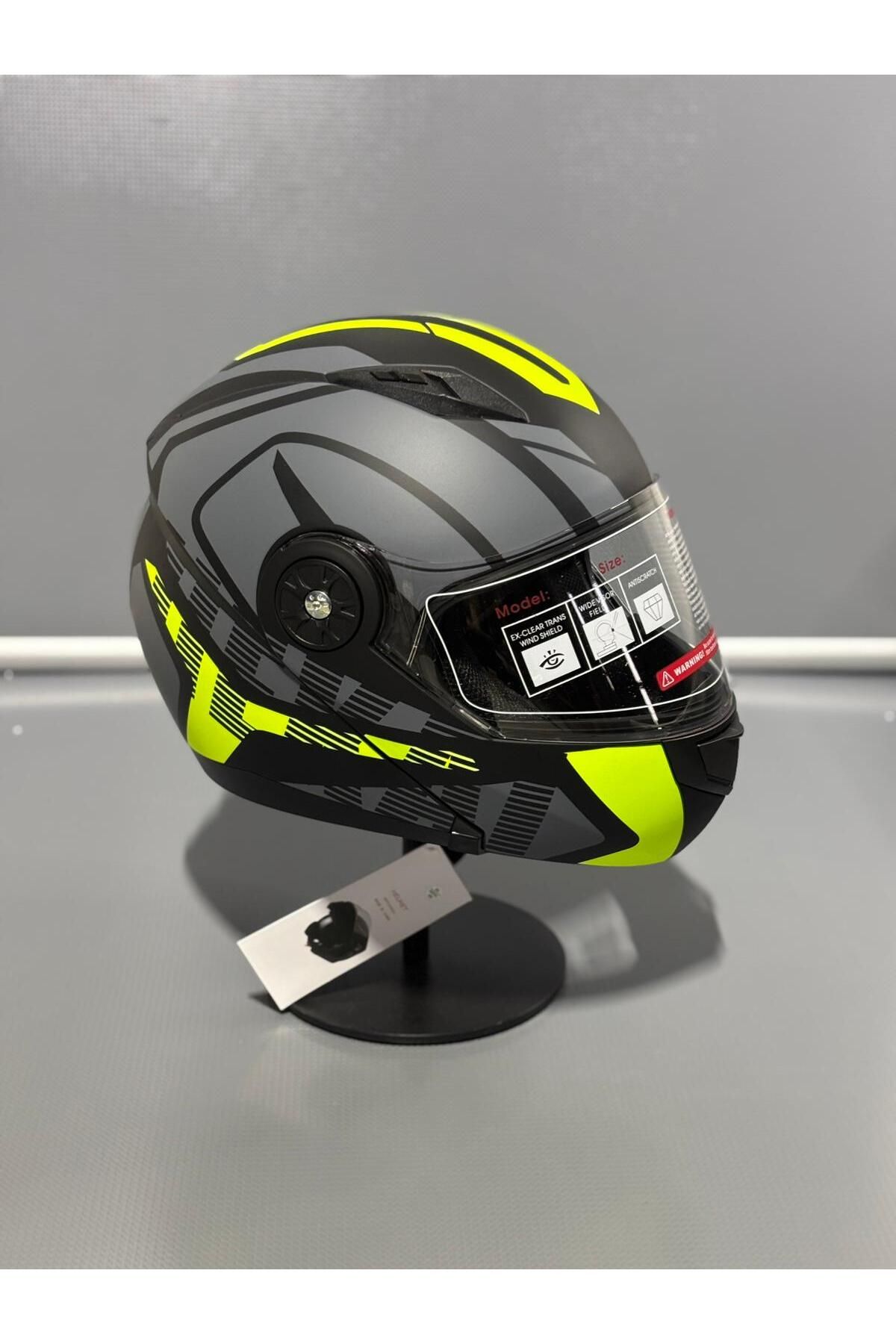 JK20 Jk 115 Güneş Vizörlü Çene Açılır Kask Z1 YELLOW
