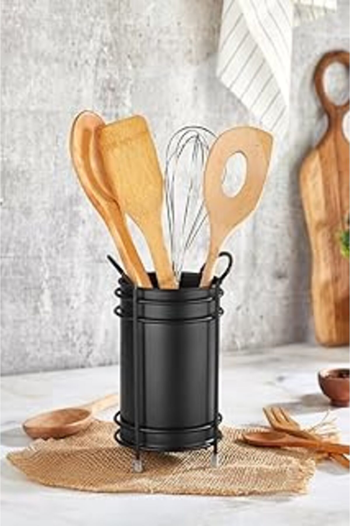 Mu Art Ahşap 5Dm-İtalyan Siyah Metal Kaşıklık