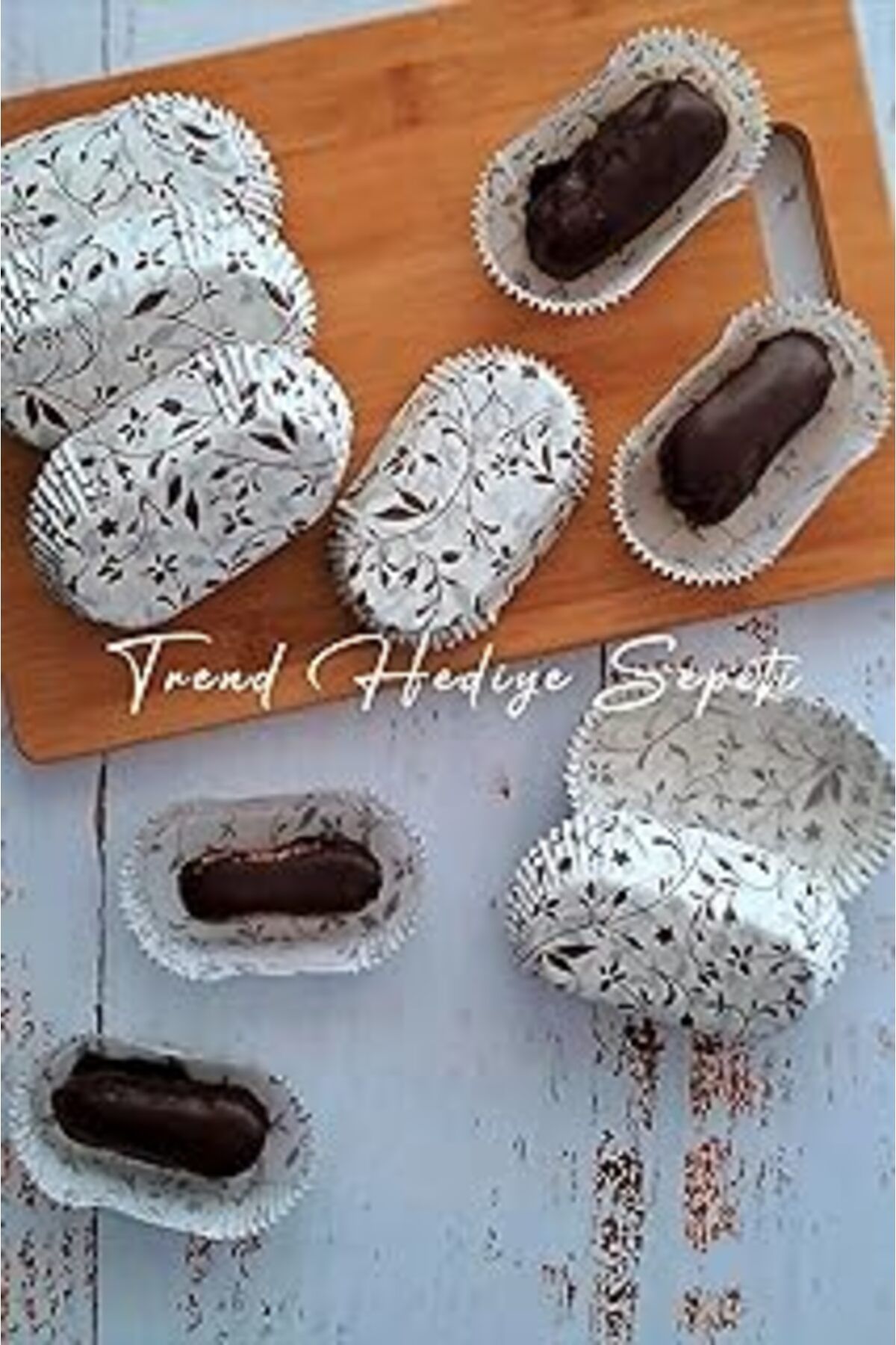 ASİTAN Trend Hediye Sepeti Takribi 200 Adet Büyük Boy Desenli Ekler Kağıdı 8.5X4 Cm, Baklava Sunumluk, Muf