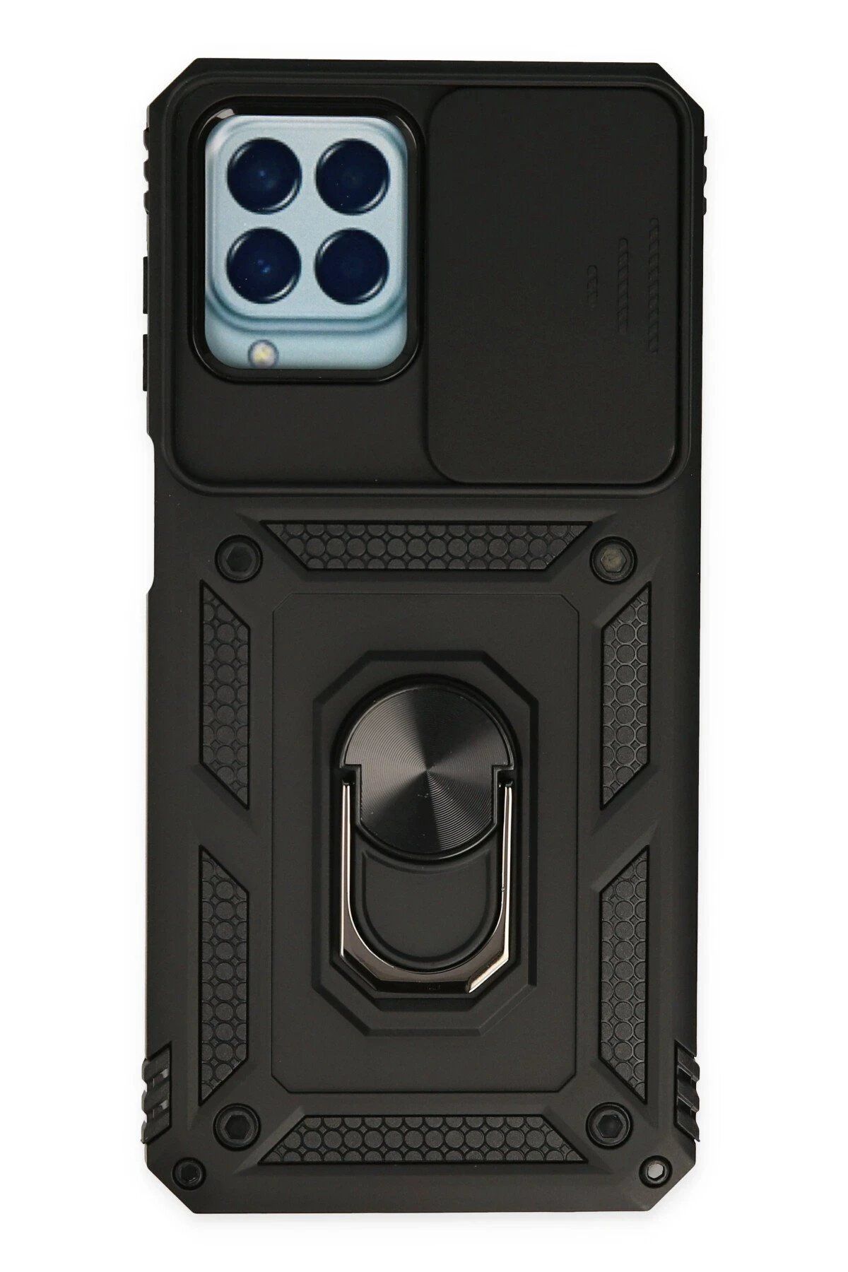 Toptan Bulurum Samsung Galaxy M33 Kılıf Pars Lens Yüzüklü Silikon - Siyah