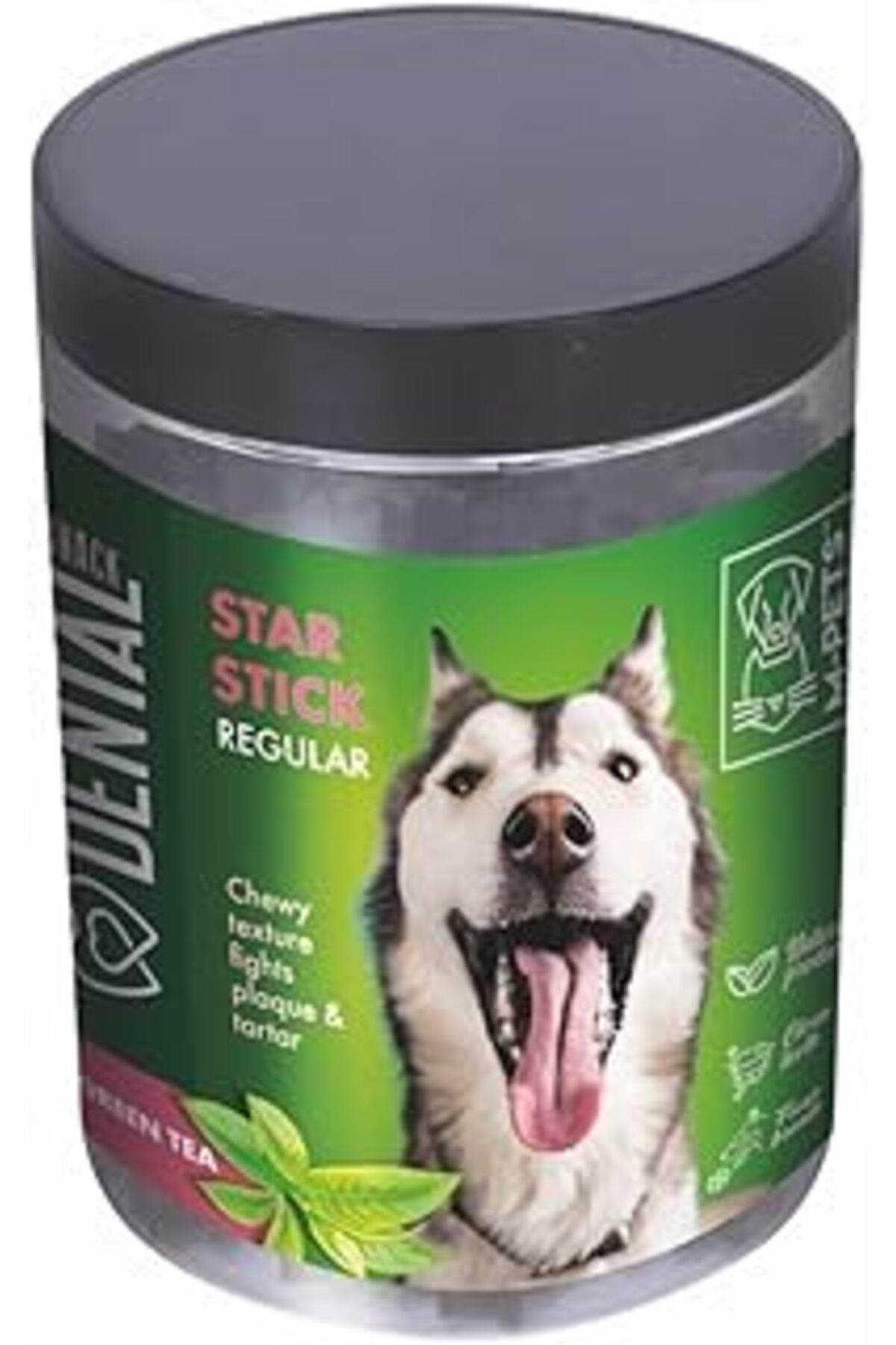 Mu Art Ahşap M-Pets Dental Snack Yeşil Tea Star Stick Regular Ödül 340 Gr
