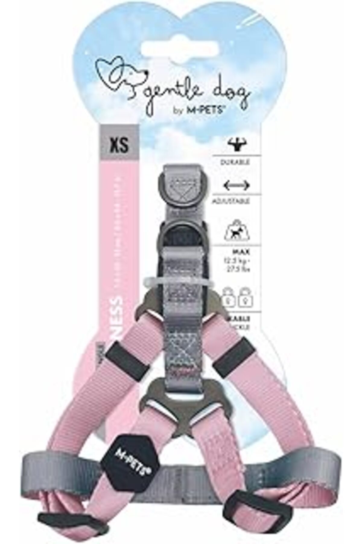 Mu Art Ahşap M-Pets Gentle Dog Triangle Göğüs Tasması Pink Xs