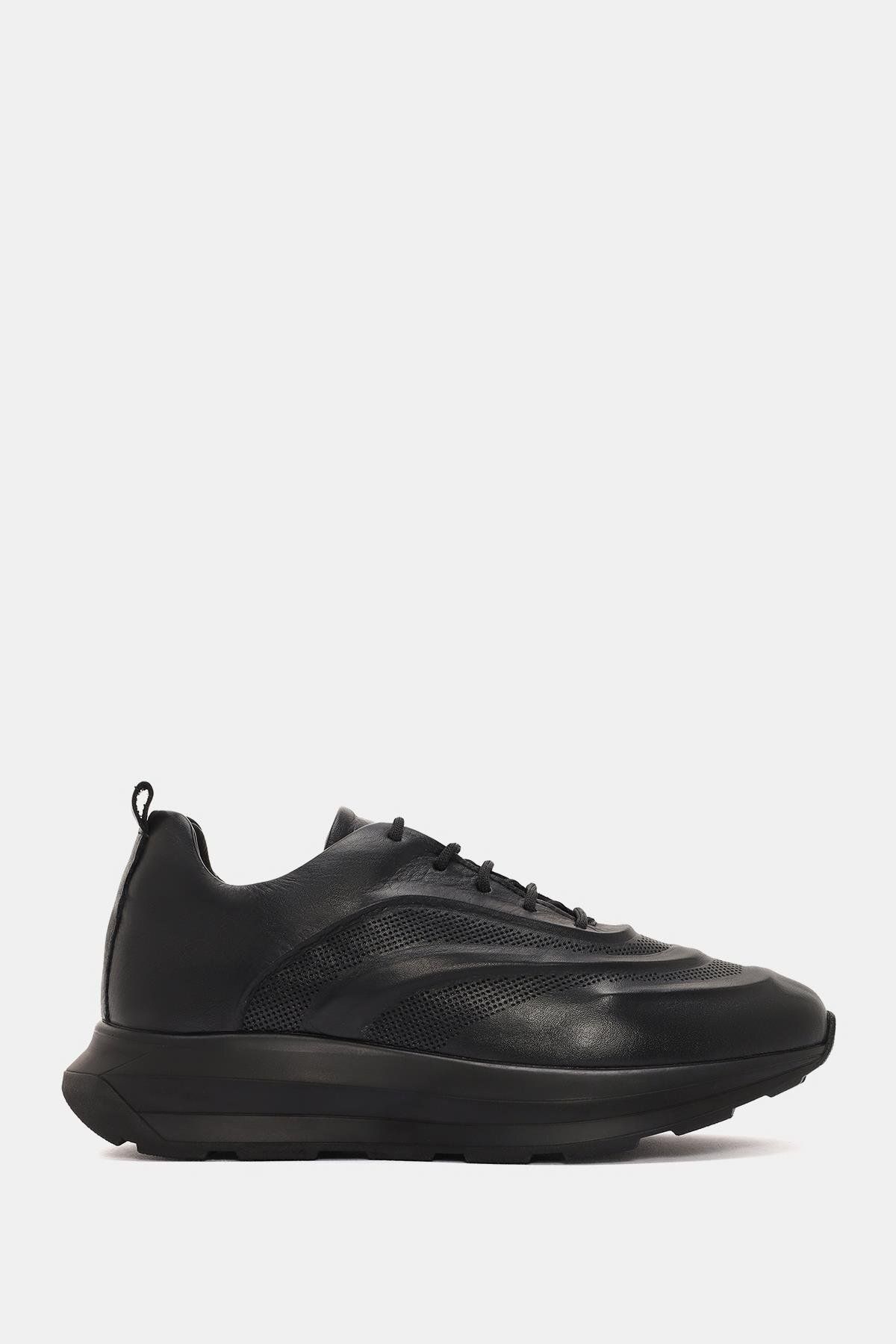 Bestyle Hello Kadın Siyah Gerçek Hakiki Deri Sneaker