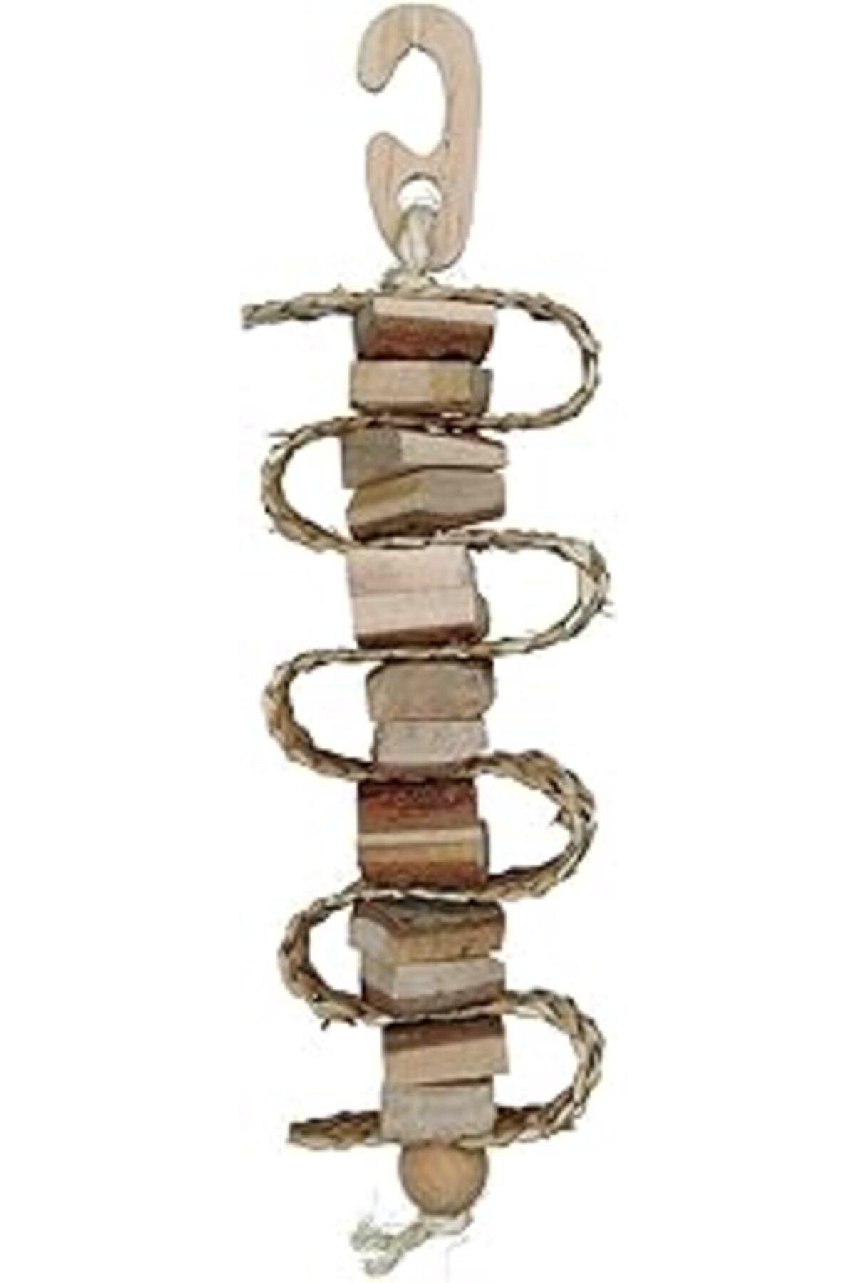 Mu Art Ahşap Trixie Kuş Oyuncağı, Askılı, Doğal, 30Cm