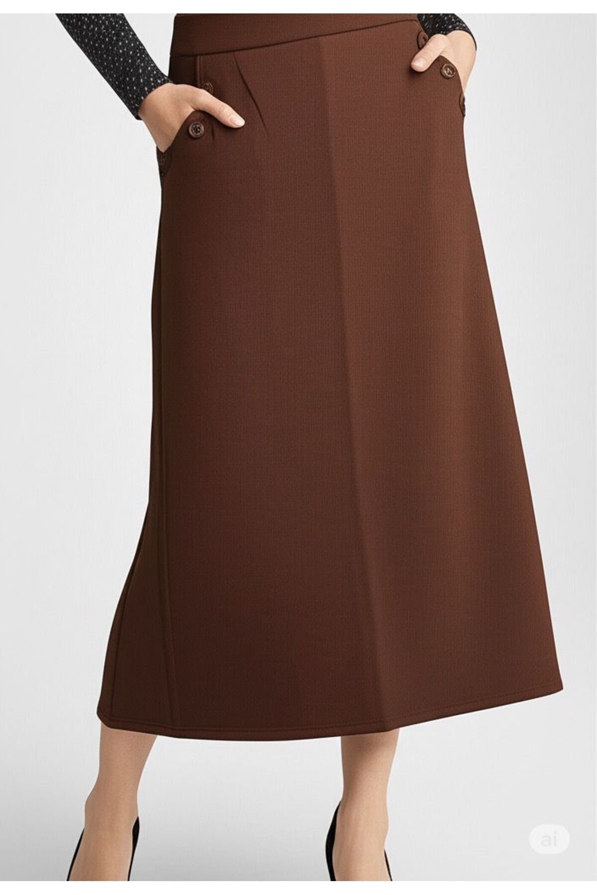 ECEYLÜL MODA CEPLİ (DÜGME DETAYLI 93-94cm) KALEM ETEK