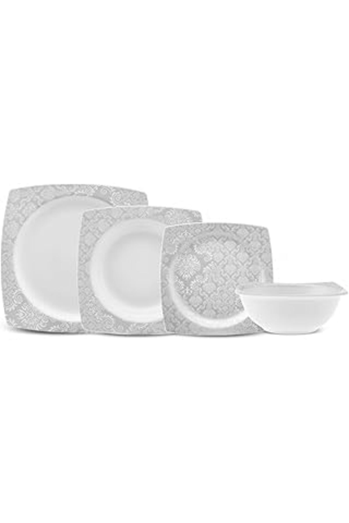 Mu Art Ahşap Karaca Bridal 24 Parça 6 Kişilik Fine Cream Kare Ymt