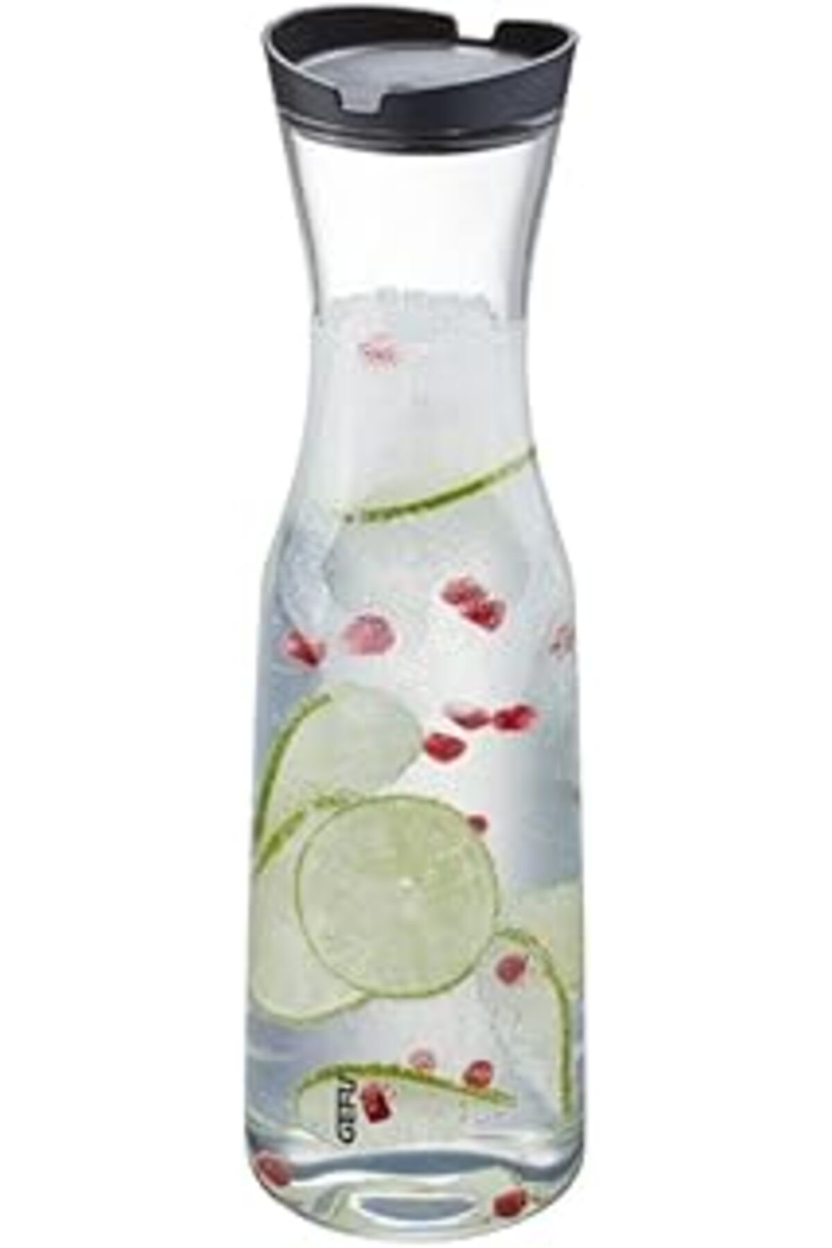 Mu Art Ahşap Gefu Smartline Borosilikat Cam Sürahi Kapaklı, 1 Litre, Cam Sürahi, Su, Cam Sürahi, Buzlu Çay, Meyv