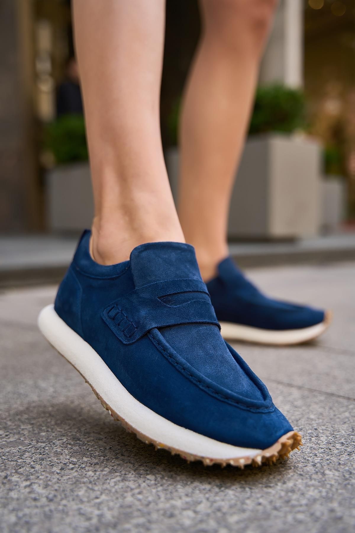 Bestyle Troy Unisex Lacivert Gerçek Süet Deri Sneaker