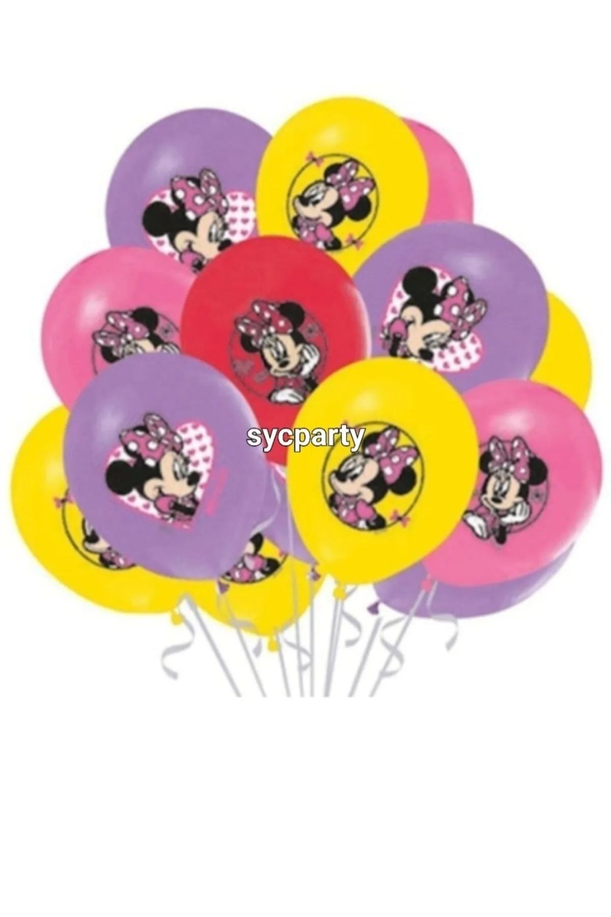 Baloncum Minnie Mouse Baskılı Lisanslı Latex Balon 6 Adet Minnie Mouse Balon 12 inç