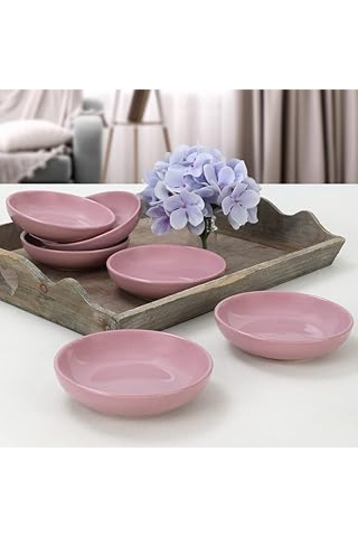 ASİTAN Keramika Violet Halka Çerezlik/Sosluk 13 Cm 6 Adet