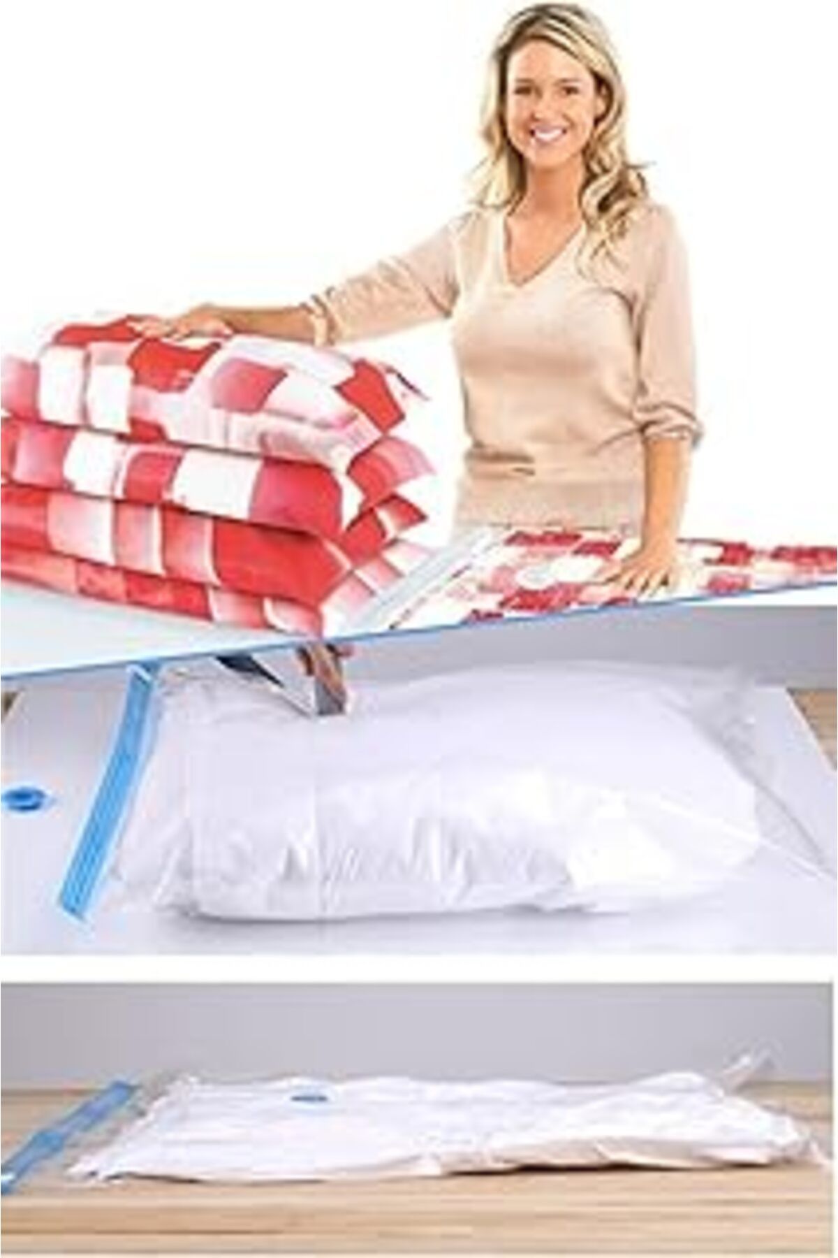 Qedii Mobee Vakumlu Saklama Torbası 80 X 130 Cm Çamaşır Saklama Torbası 1410