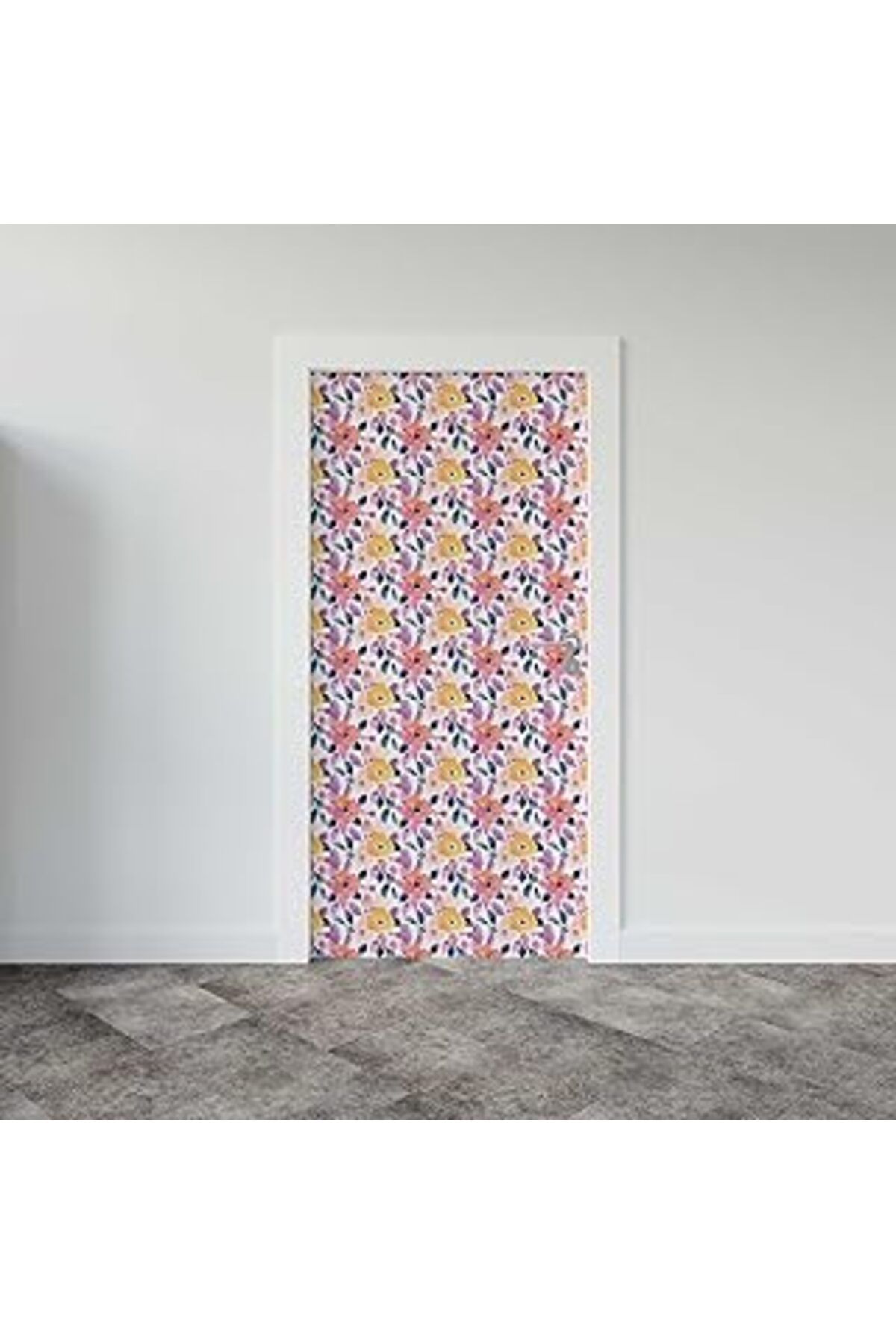 Mu Art Ahşap Kapı Giydirme Kapı Sticker Folyosu Çiçekler Boyama