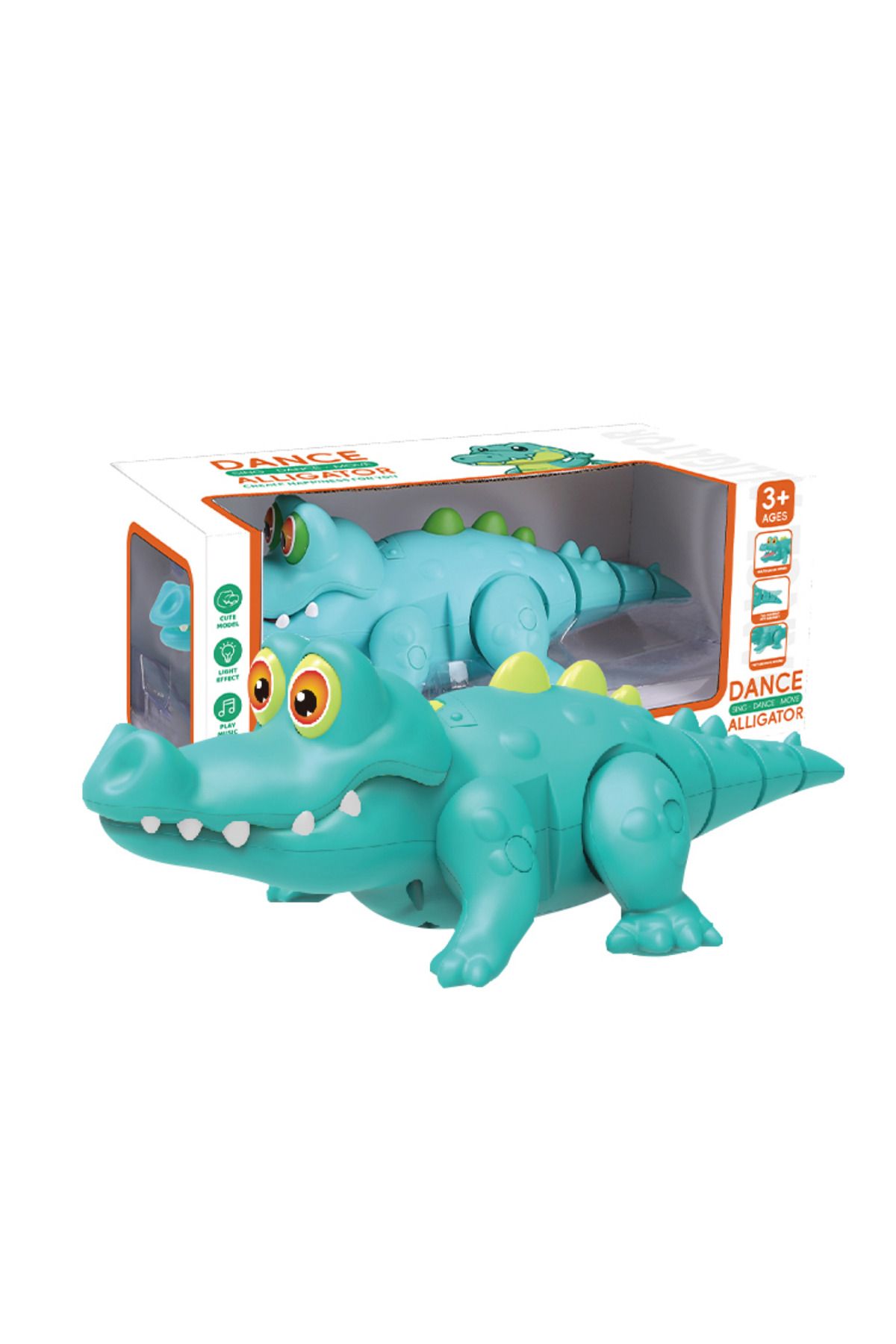 Boratila Toys Emeklemeye Yardımcı Pilli Işıklı Müzikli Yürüyen Tatlı Timsah MAVİ