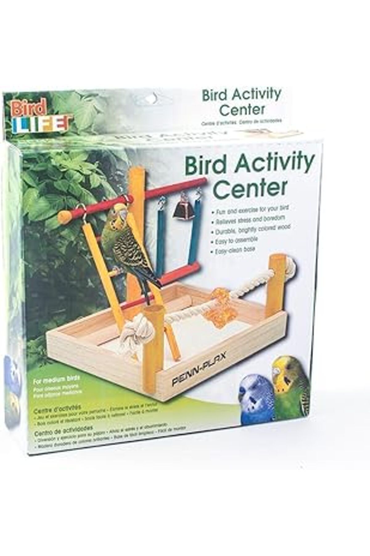 Mu Art Ahşap Penn-Plax Bird Life Ahşap Oyun Parkı, Muhabbet Kuşları Ve Papağanlar Için Mükemmel, Küçük