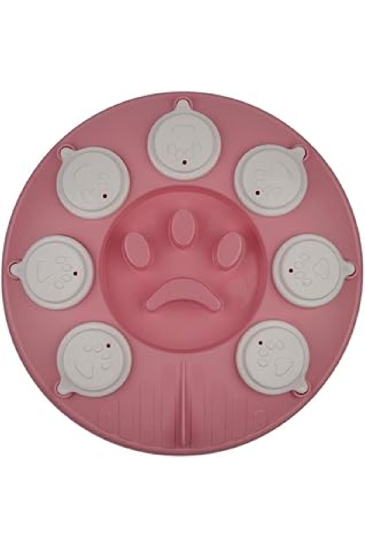 ASİTAN Glipet Kedi Köpek Bulmacası Ve Yavaş Yeme Mama Kabı Pembe-beyaz