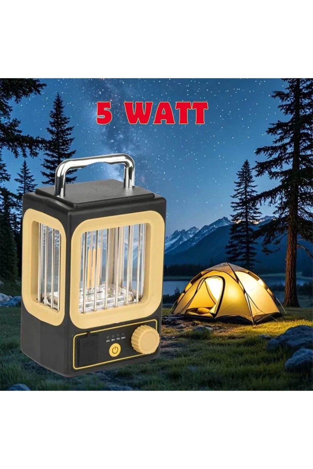 E&E Home Ampul Solar Şarj Edilebilir 12 Led 1 Rustikli Led Kamp Lambası
