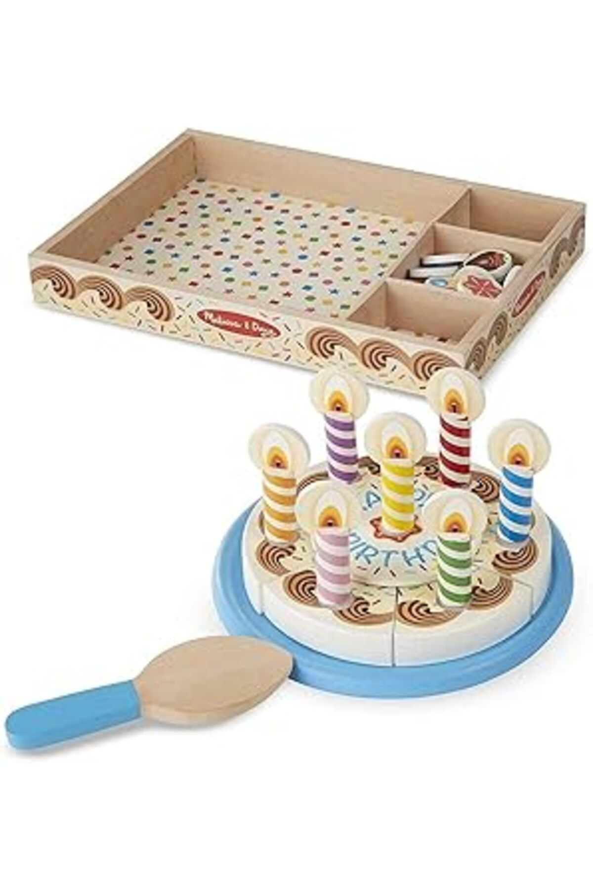 Qedii Melissa & Doug 511 Ahşap Doğum Günü Partisi Seti, 33 X 23 X 4 Cm