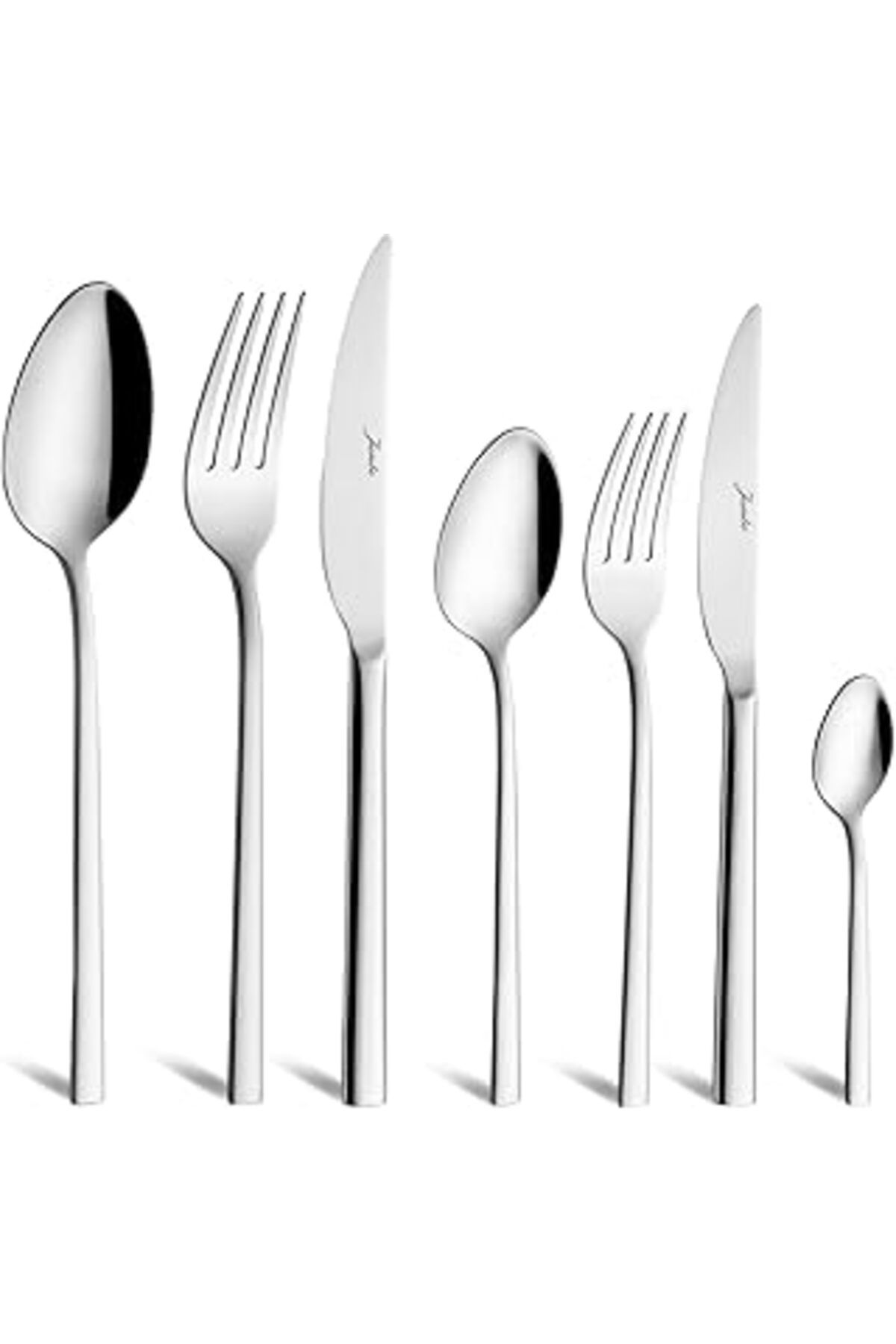 Mu Art Ahşap 2001 84 Parça 12 Kişilik Çelik Çatal Kaşık Takımı