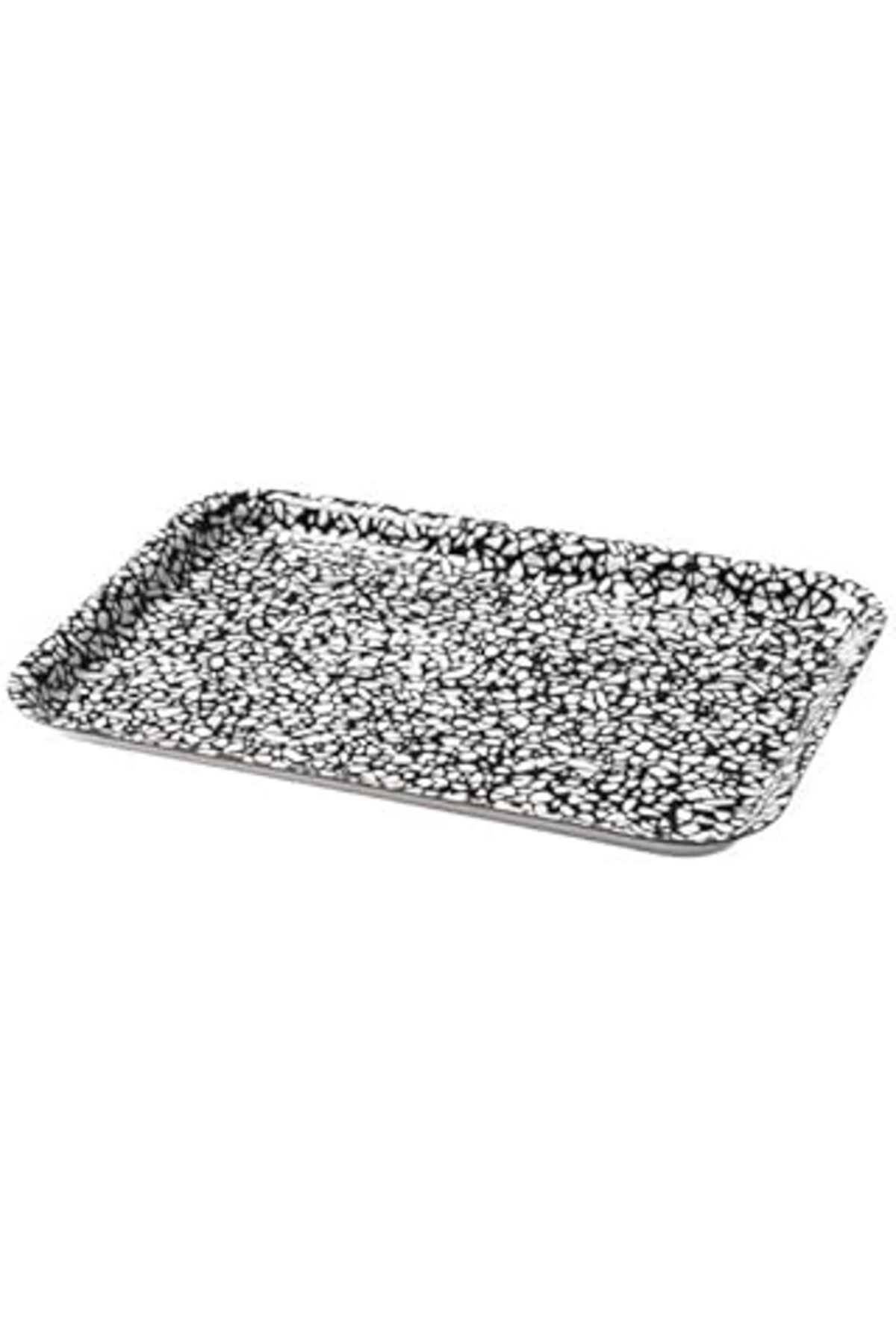 ASİTAN Sunumluk Mini Tepsi Meridyendukkan 20X28 Cm Siyah-Beyaz Melamin Laminat