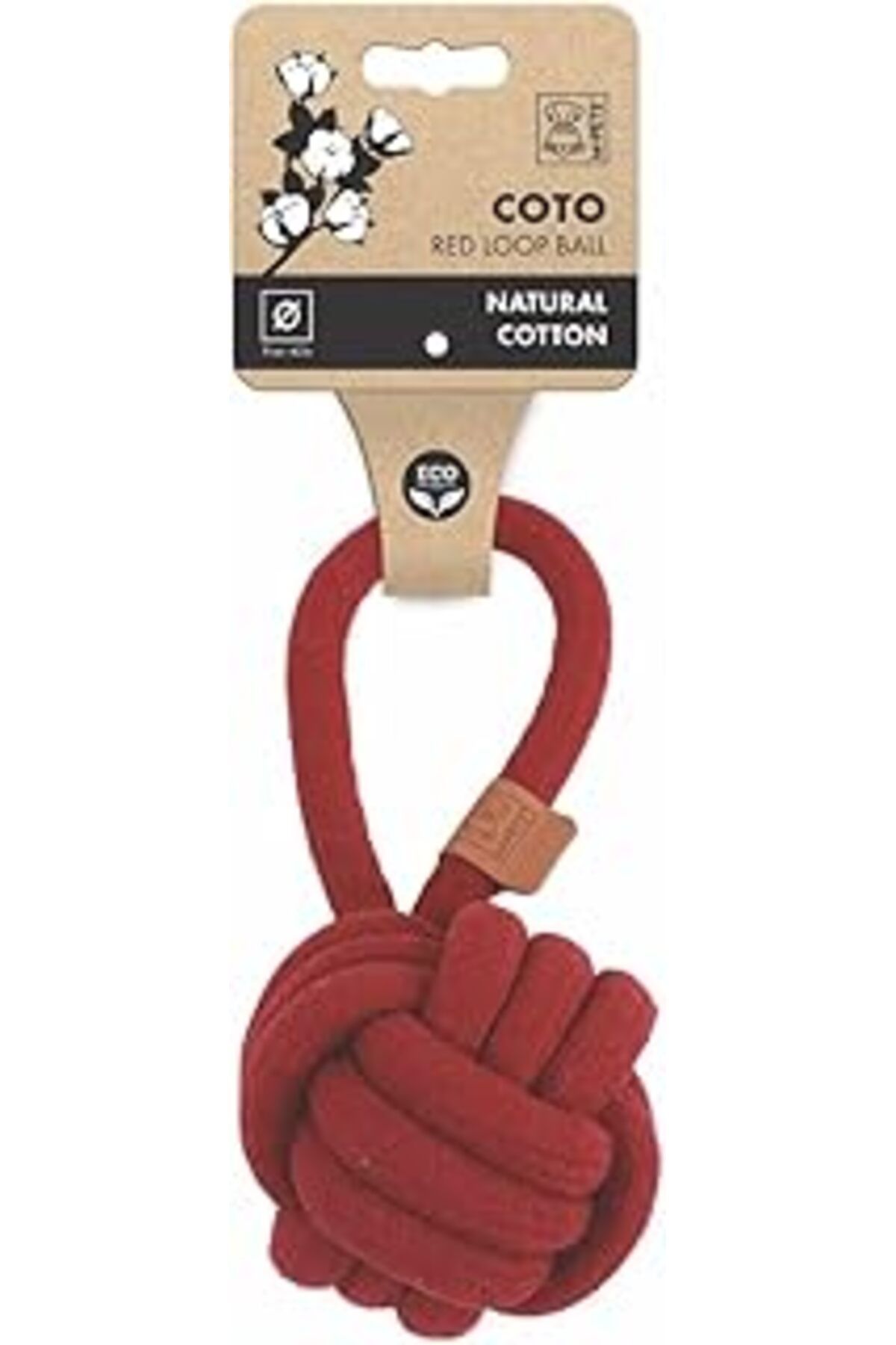 ASİTAN M-Pets Coto Kırmızı Loop Top 11Cm Çekmeli Örgü Top Oyuncak