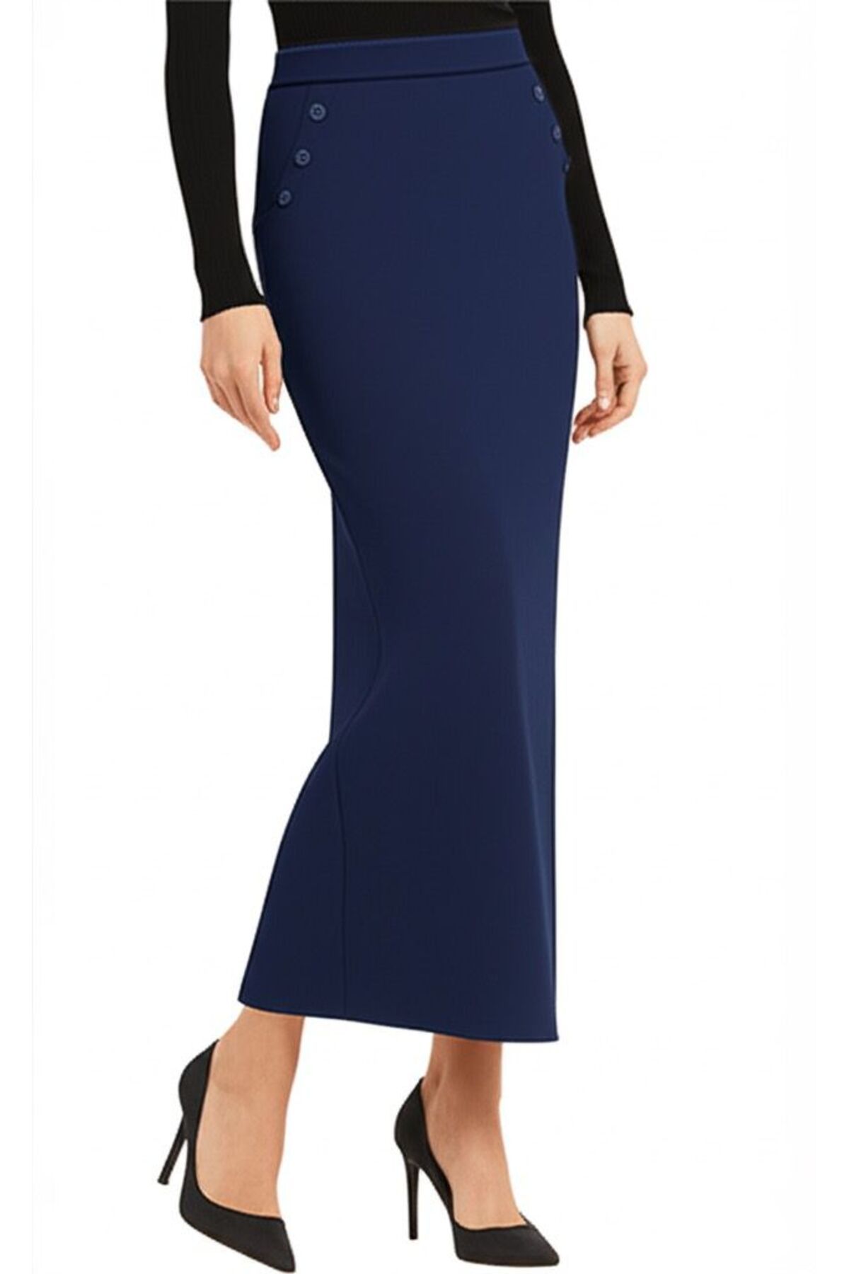 ECEYLÜL MODA CEPLİ (DÜGME DETAYLI 93-94cm) KALEM ETEK