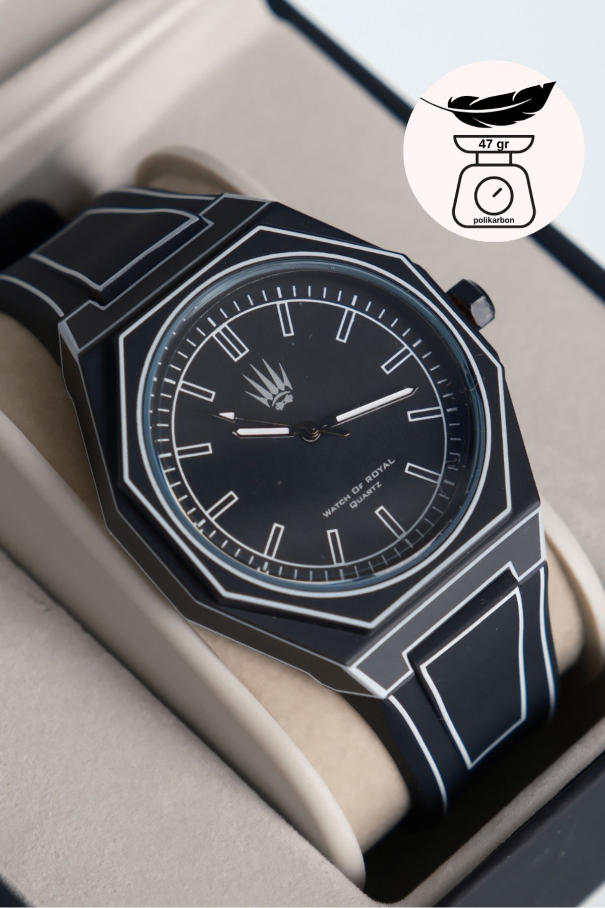 WATCHOFROYAL Papertime Polycarbon Black Kol Saati