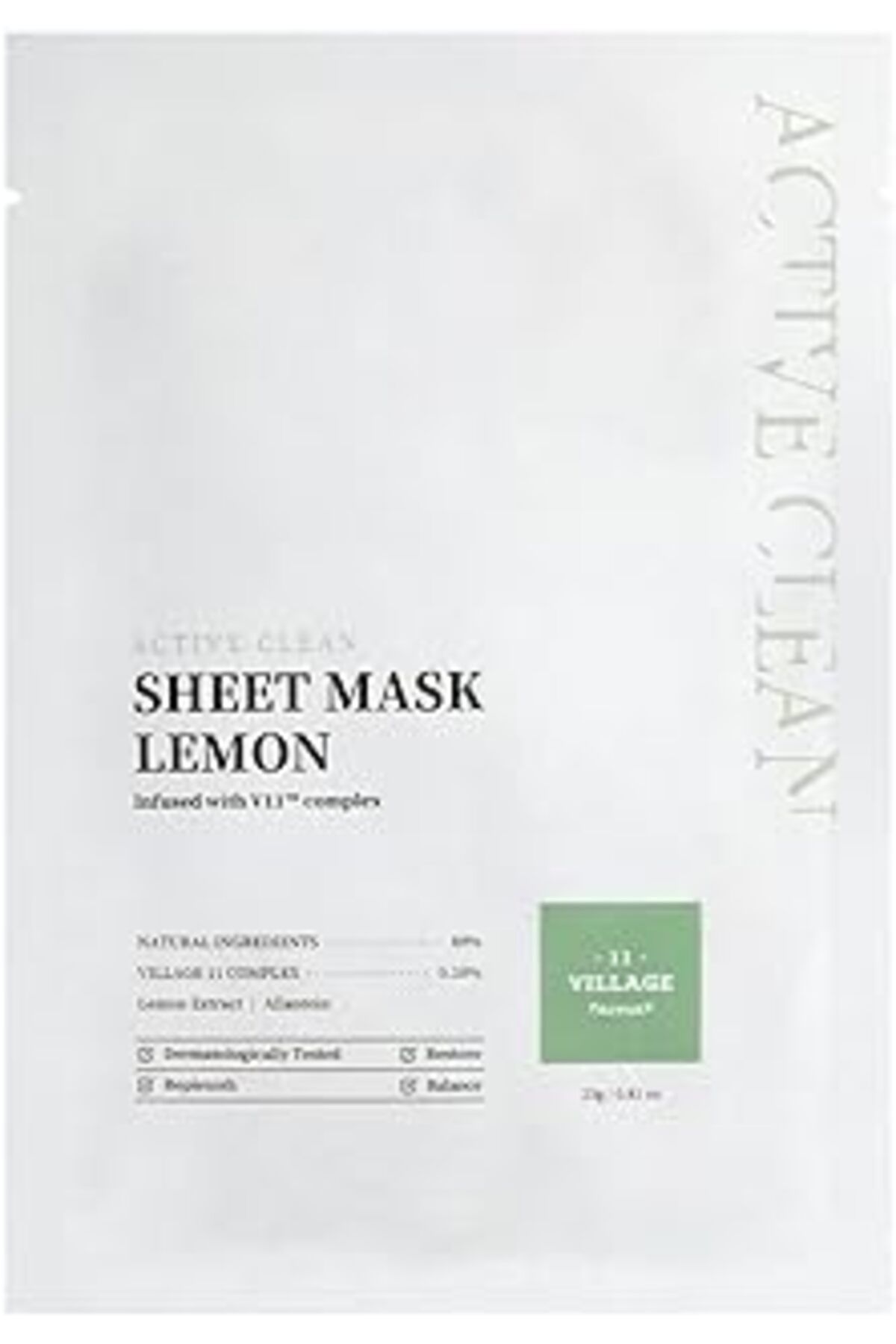 ASİTAN Village11Factory Village 11 Factory Active Clean Sheet Mask Lemon 23 Gr – Limon Maskesi